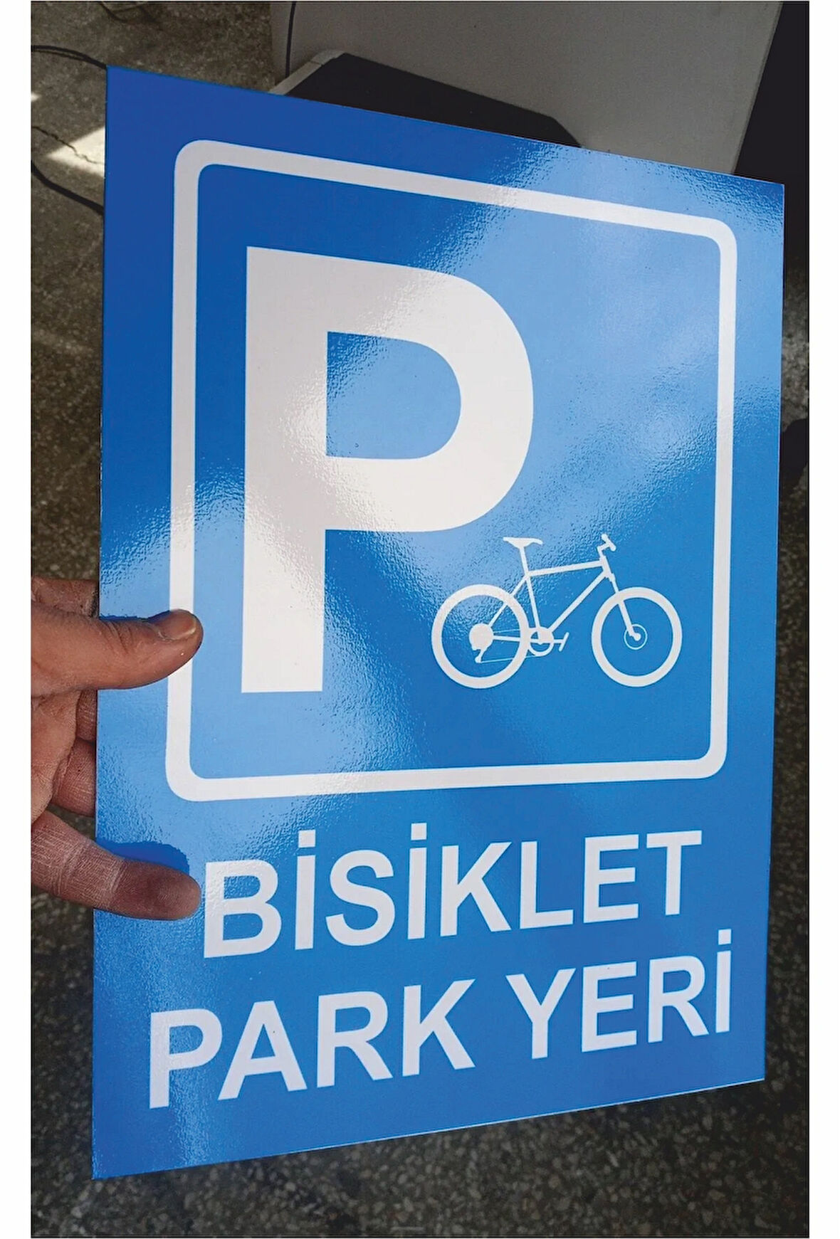 Bisiklet Park Yeri Uyarı Levhası 30x40 Cm Ebat, 5 mm Dekota Levha