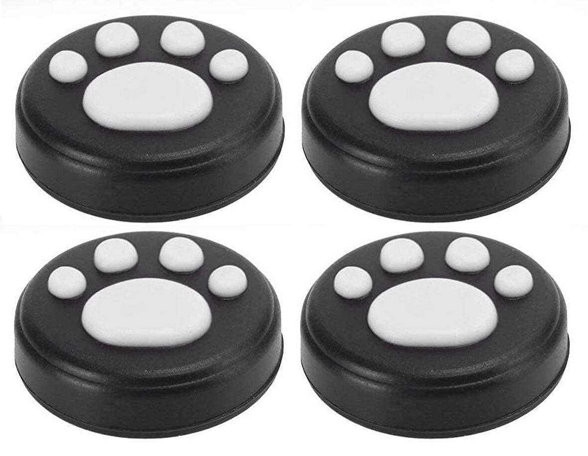 Analog Koruyucu Slikon Başlık Joystick için Ps5 | PS4 | PS3 | Xbox One | Xbox One S | Xbox 360 | Wii U Siyah-Beyaz 4 Adet
