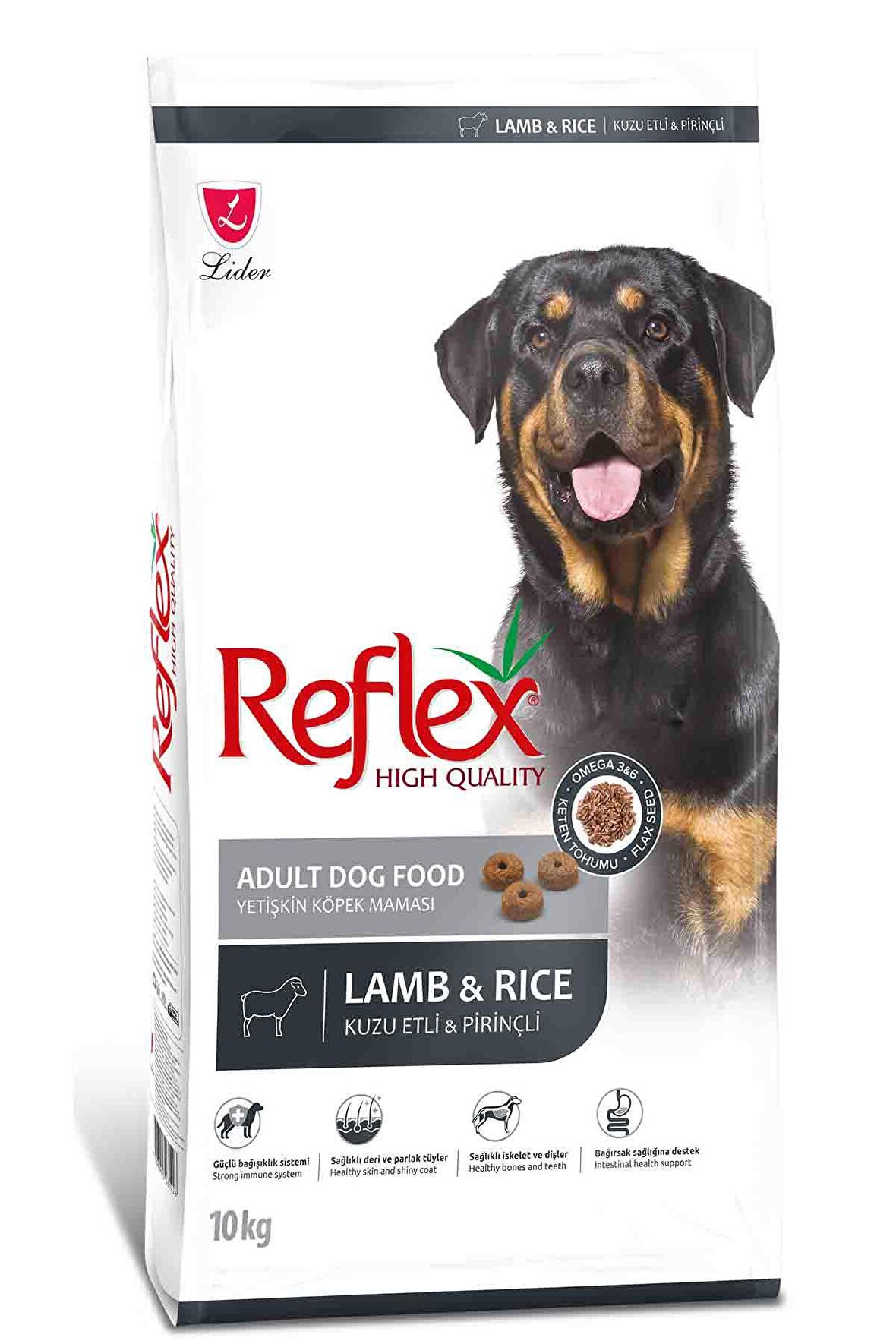 Reflex kuzu etli pirinçli yetişkin köpek maması 10kg kuzulu lamb rice kuru köpek maması
