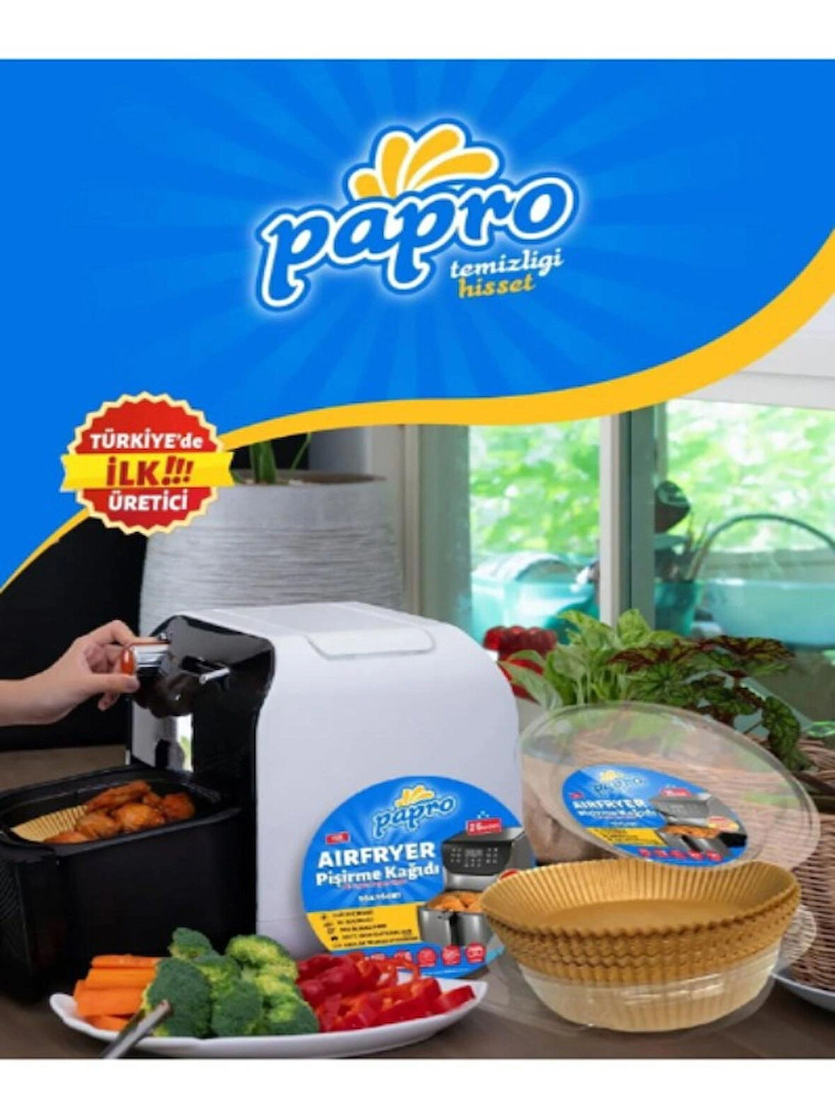 Airfryer Pişirme Kağıdı Büyük Boy Kare 500 Adet 20*20 Hava Fritözü Yağlı Kağıt Airfryer Philip