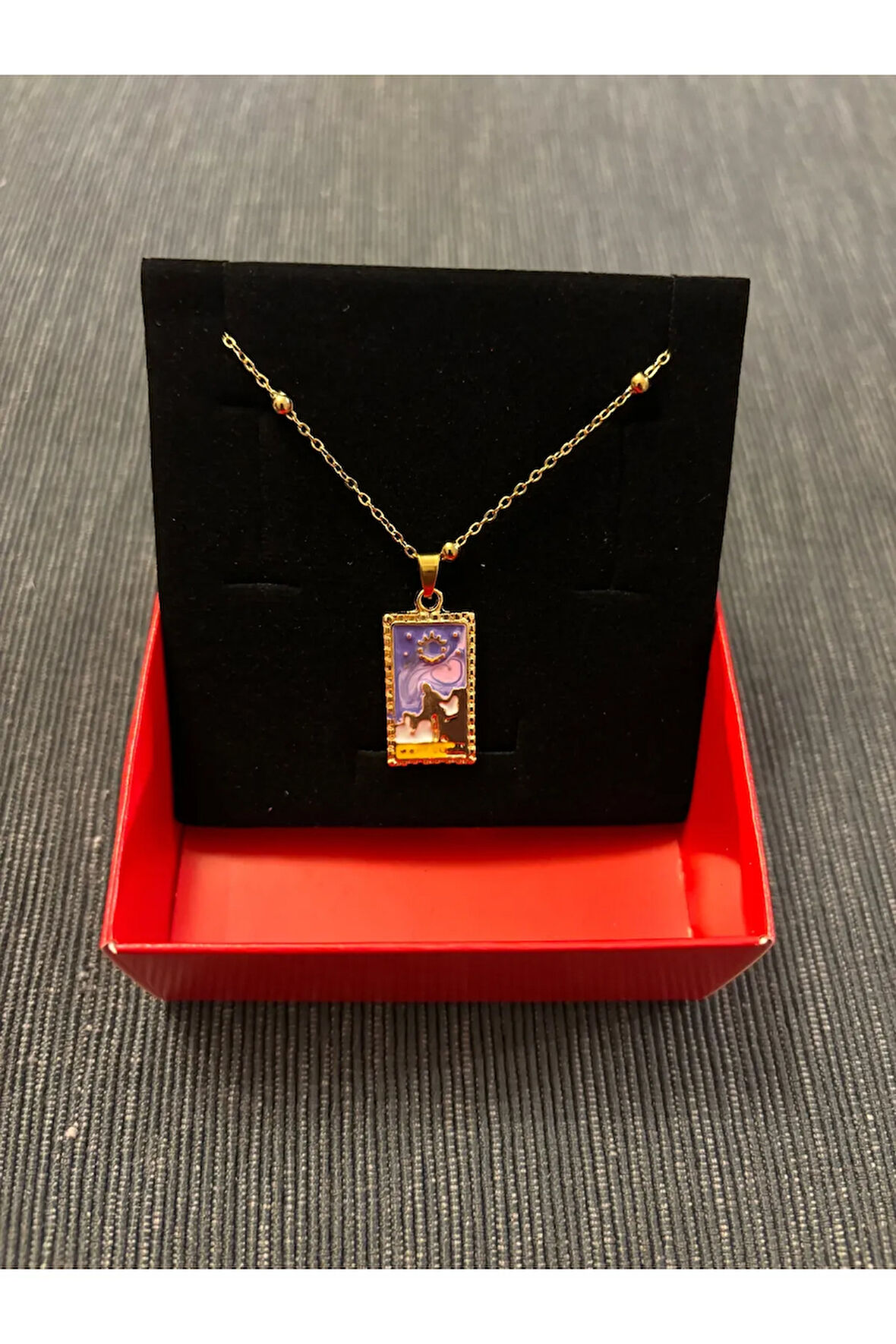GOLD RENK ÇELİK TAROT KOLYE