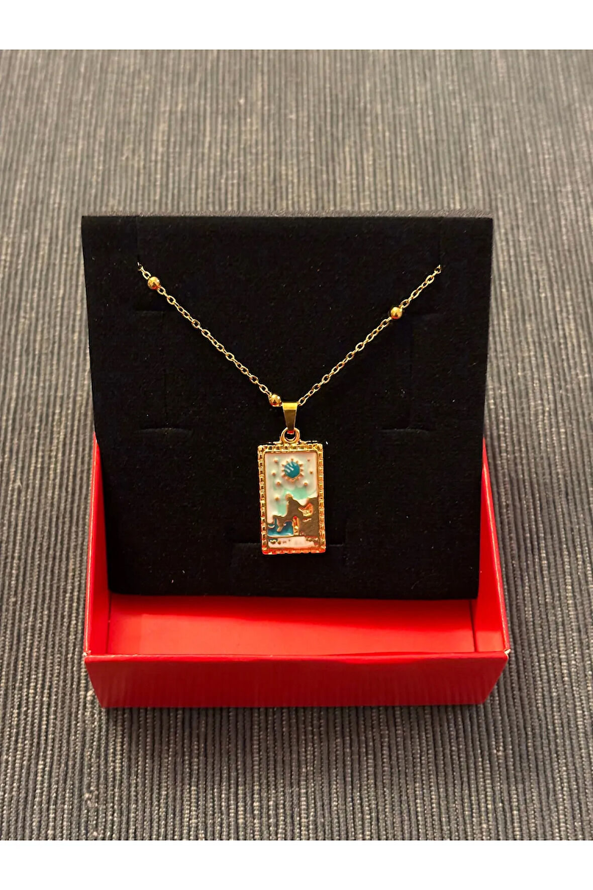 GOLD RENK ÇELİK TAROT KOLYE
