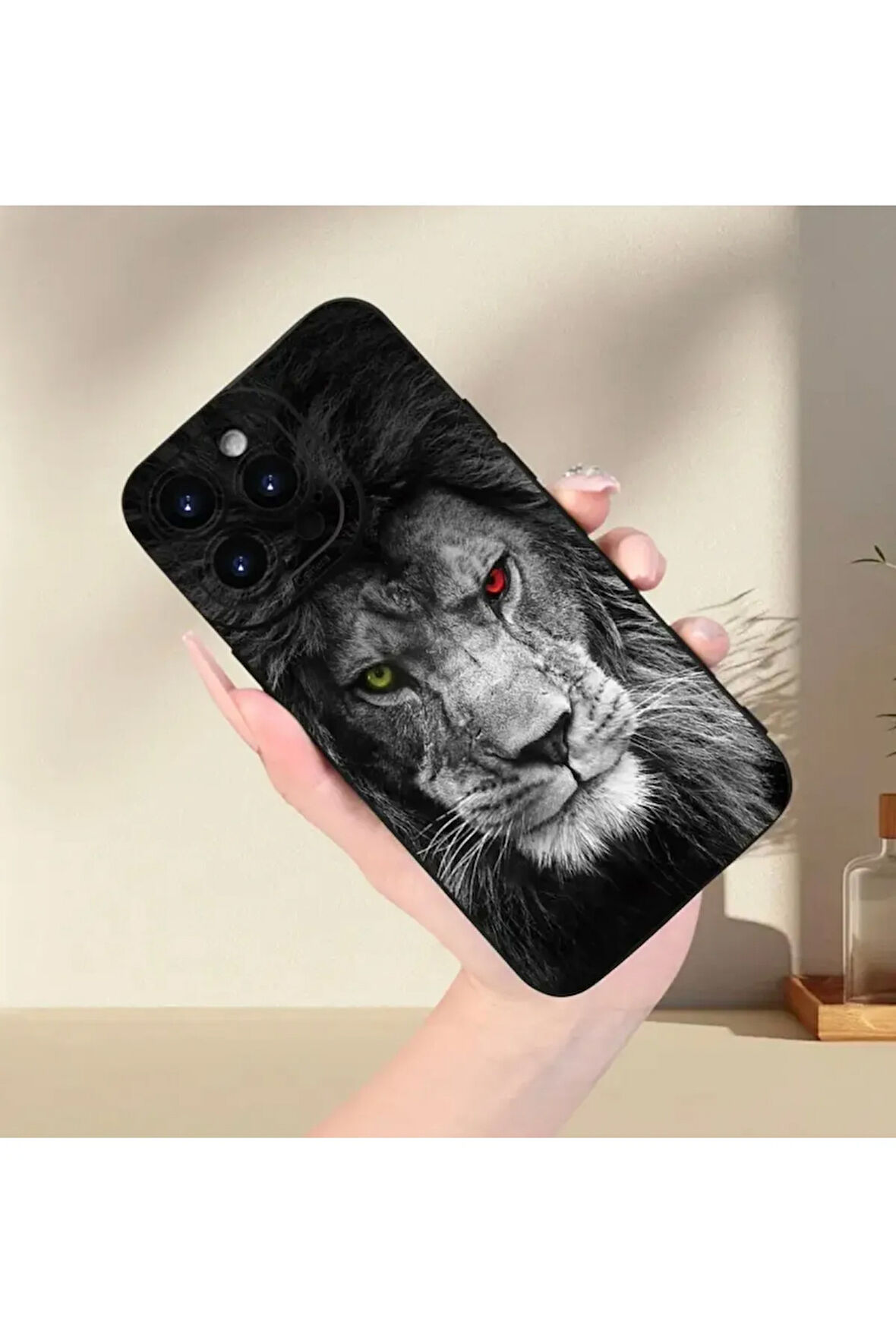 İPHONE 16 PRO UYUMLU ASLANLI ESNEK SİLİKON KILIF
