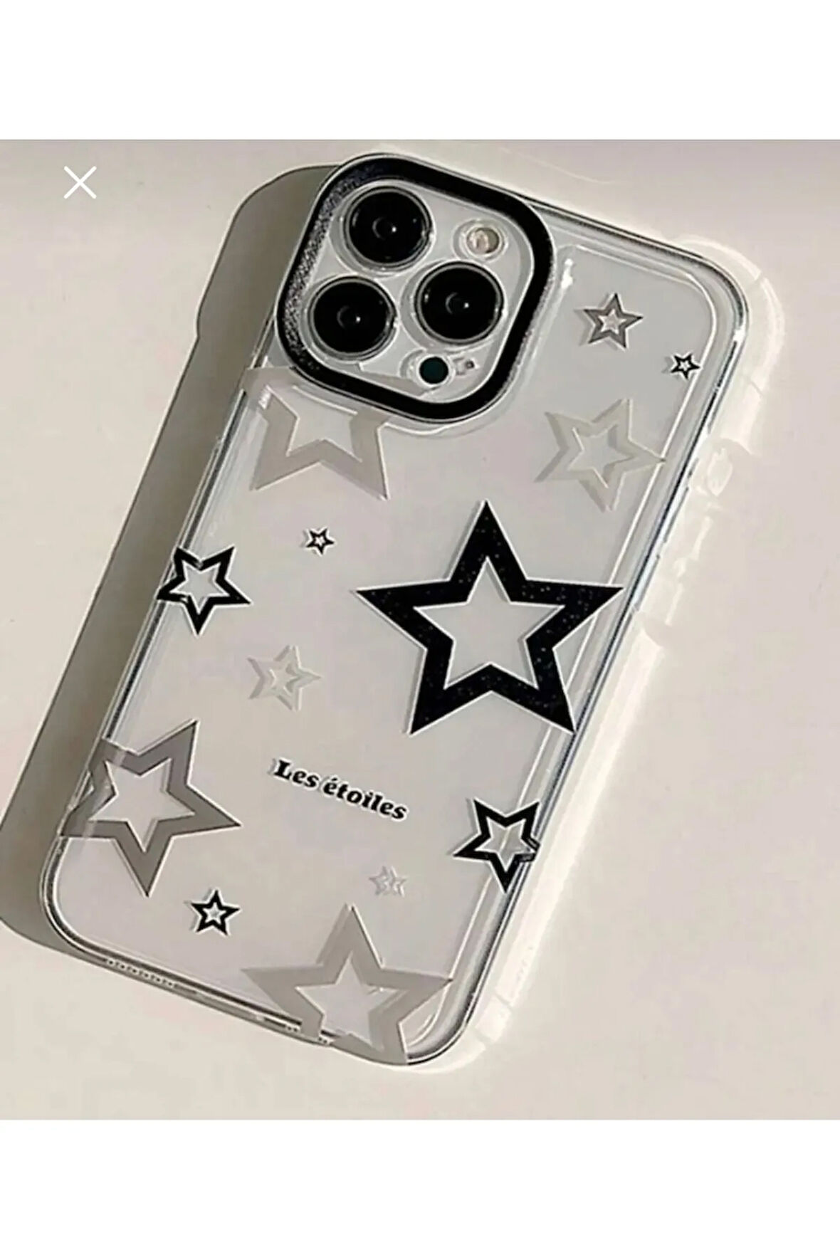 İPHONE 16 PRO UYUMLU YILDIZ DESENLİ ŞEFFAF SİLİKON KILIF