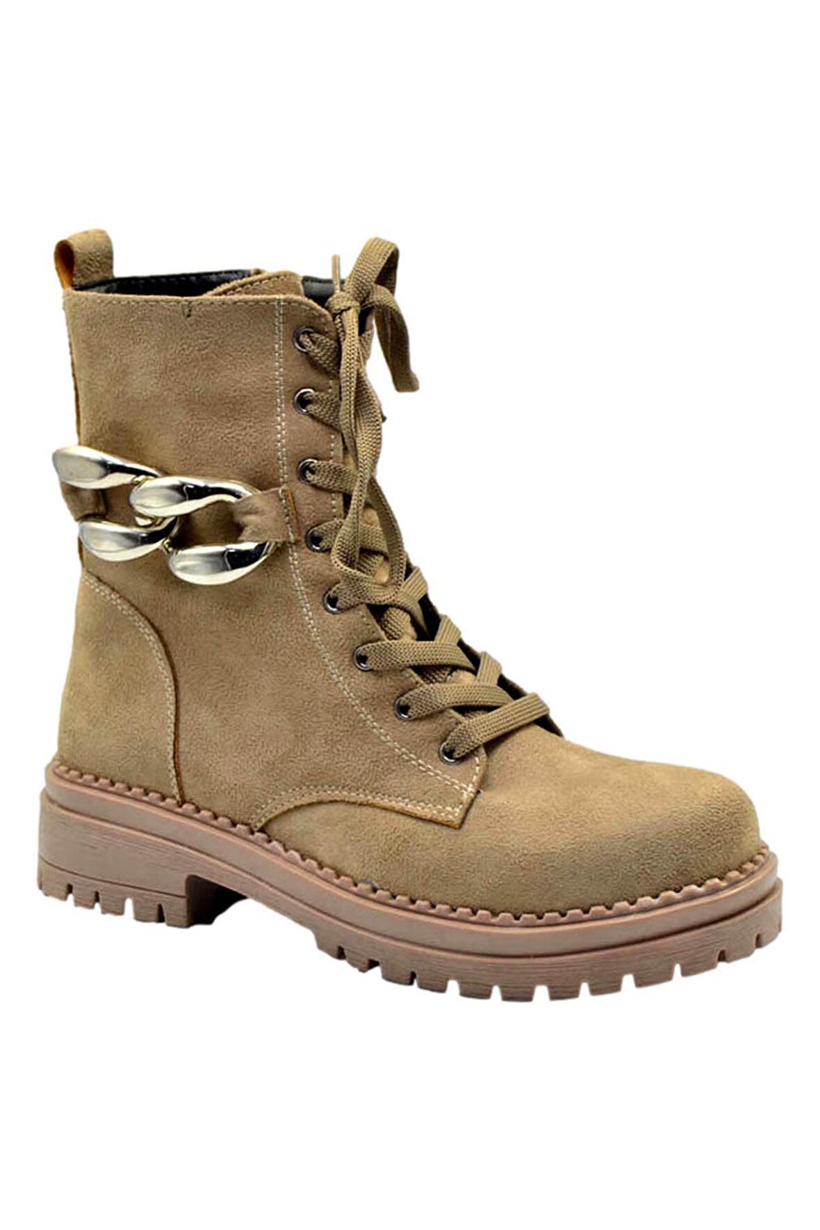Kadın  Süet  Bot Zincir Toka Aksesuarlı