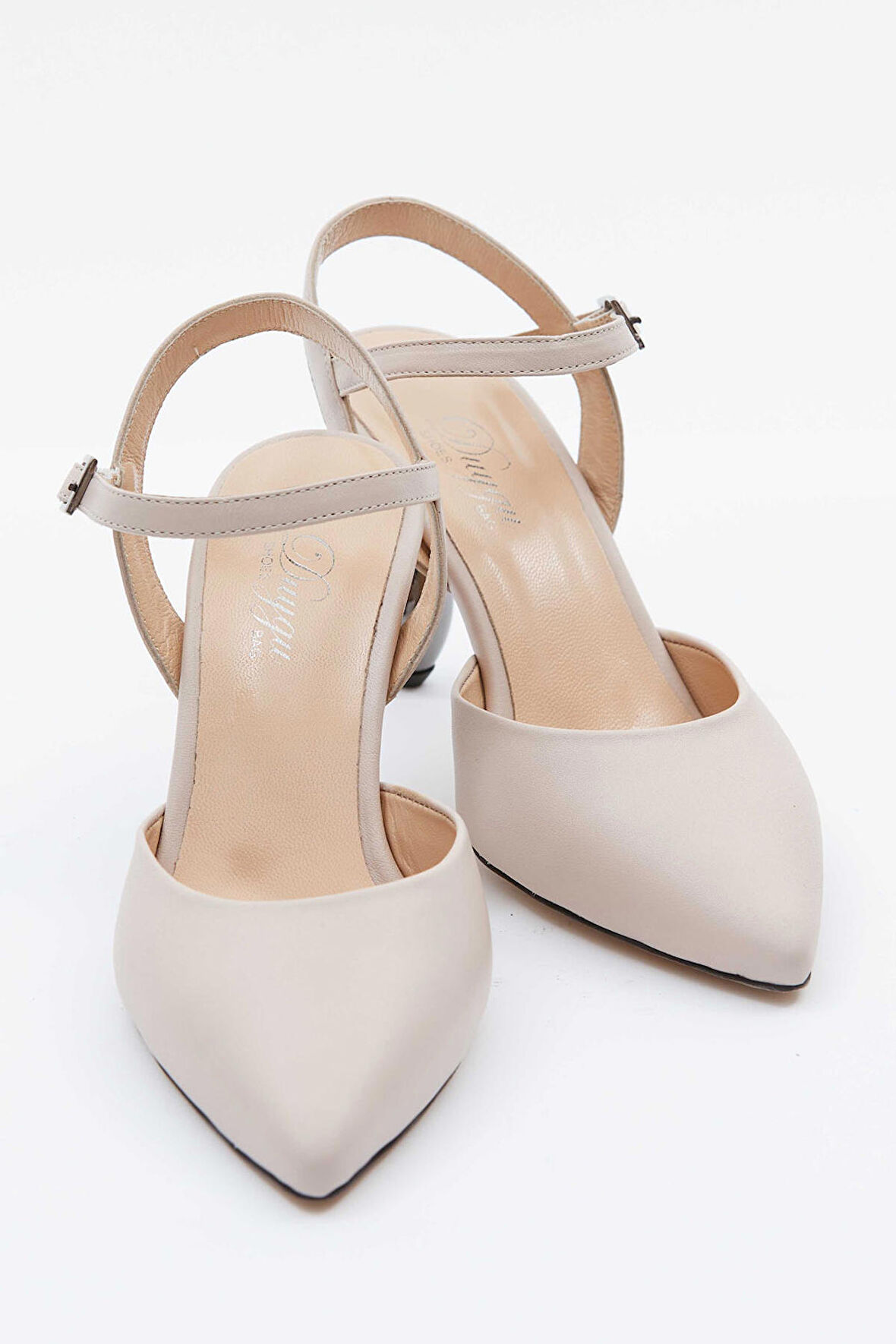 Kadın Hakiki Deri Kısa Topuklu Stiletto