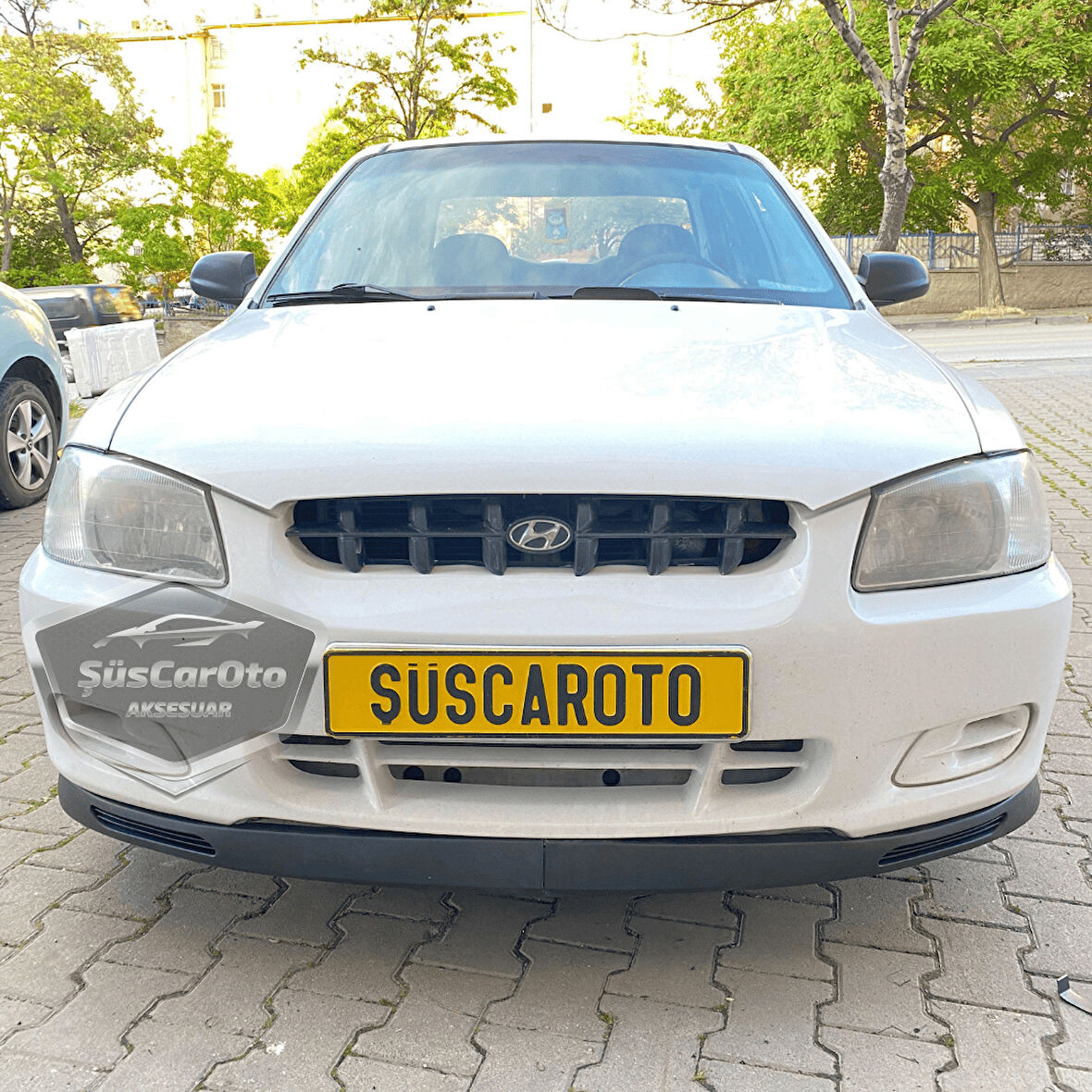 Hyundai Accent Admire Milenyum 2000-2006 Uyumlu Üniversal V2 Laguna Lip Esnek Ön Lip 2 Parça Tampon Altı Dil Karlık Ön Ek