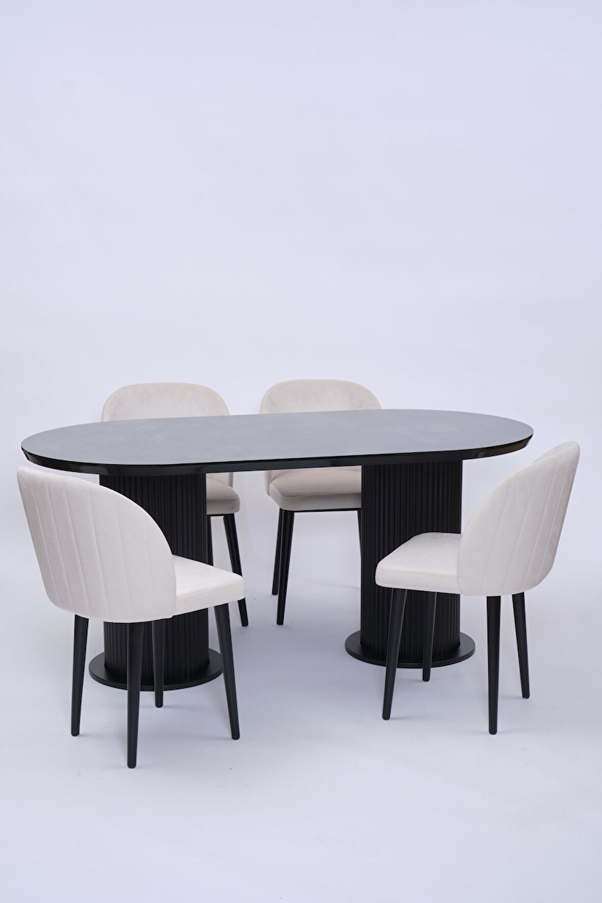 Bohem Göksu Lak Panel Yemek Masa Sandalye Takımı 90x170