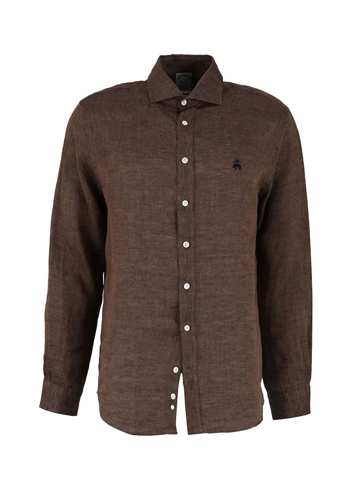 Brooks Brothers Slim Fit Düğmeli Yaka Kahve Erkek Gömlek BBSS24MSH041