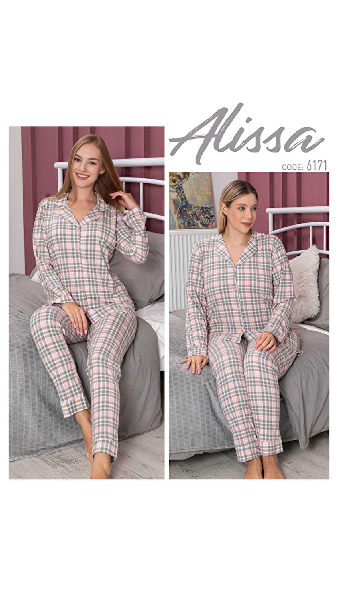 Alissa 6171 Kadın Uzun Kollu Pijama Takım