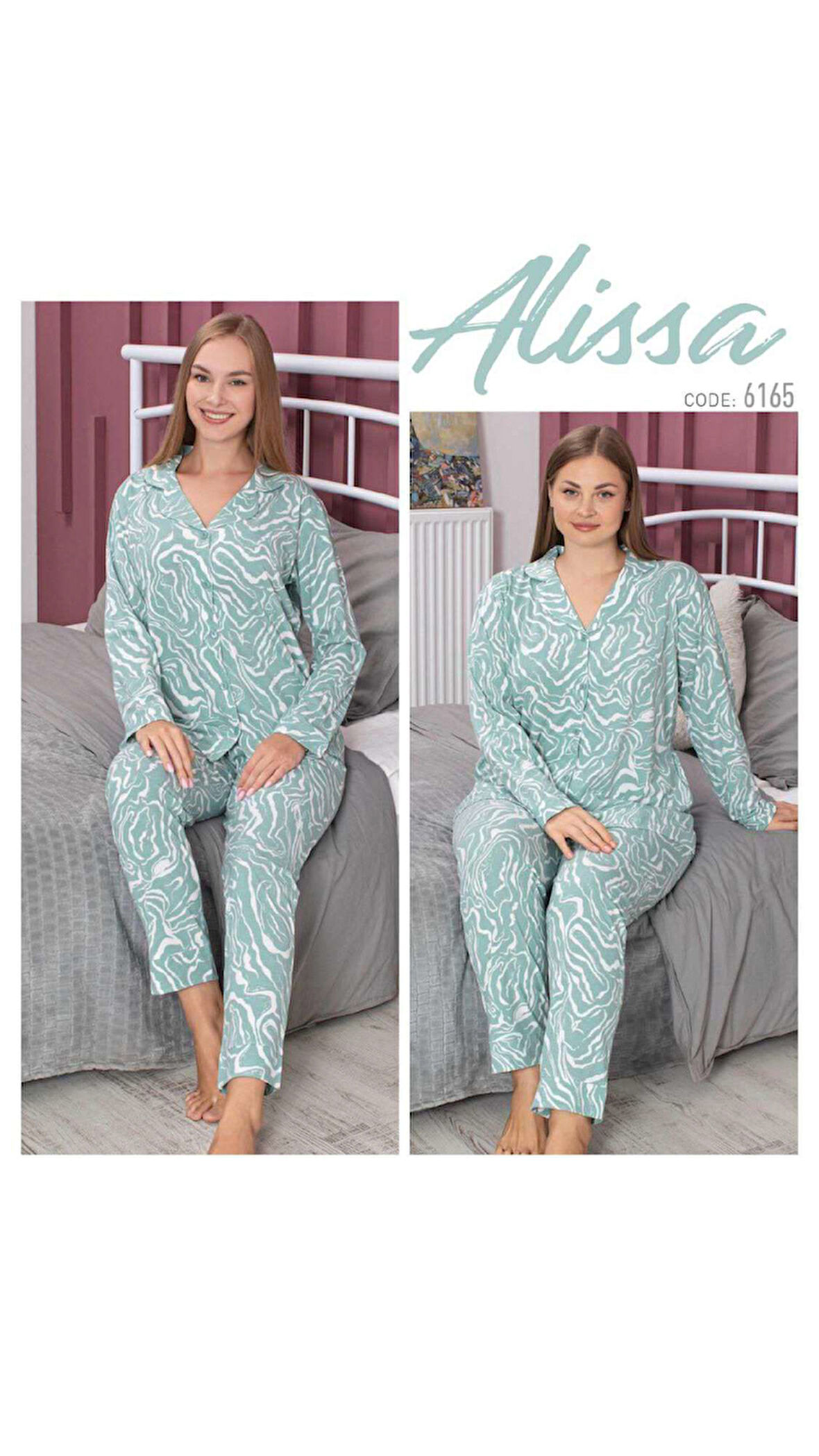 Alissa 6165 Kadın Uzun Kollu Pijama Takım