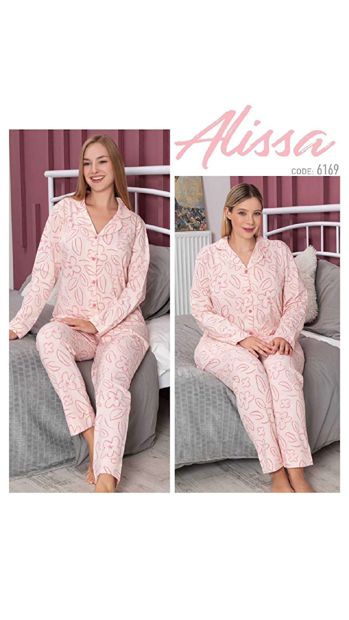 Alissa 6169 Kadın Uzun Kollu Pijama Takım