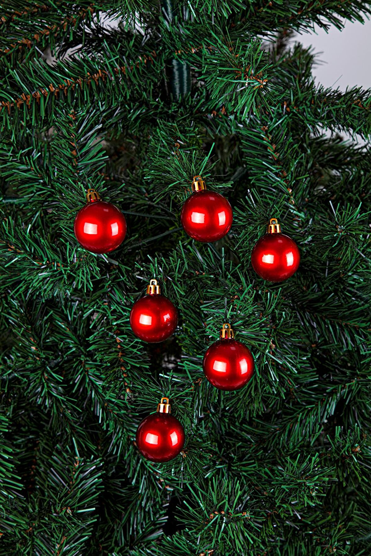 Waldern 6lı Yılbaşı Çam Ağacı Topu 4cm Kırmızı