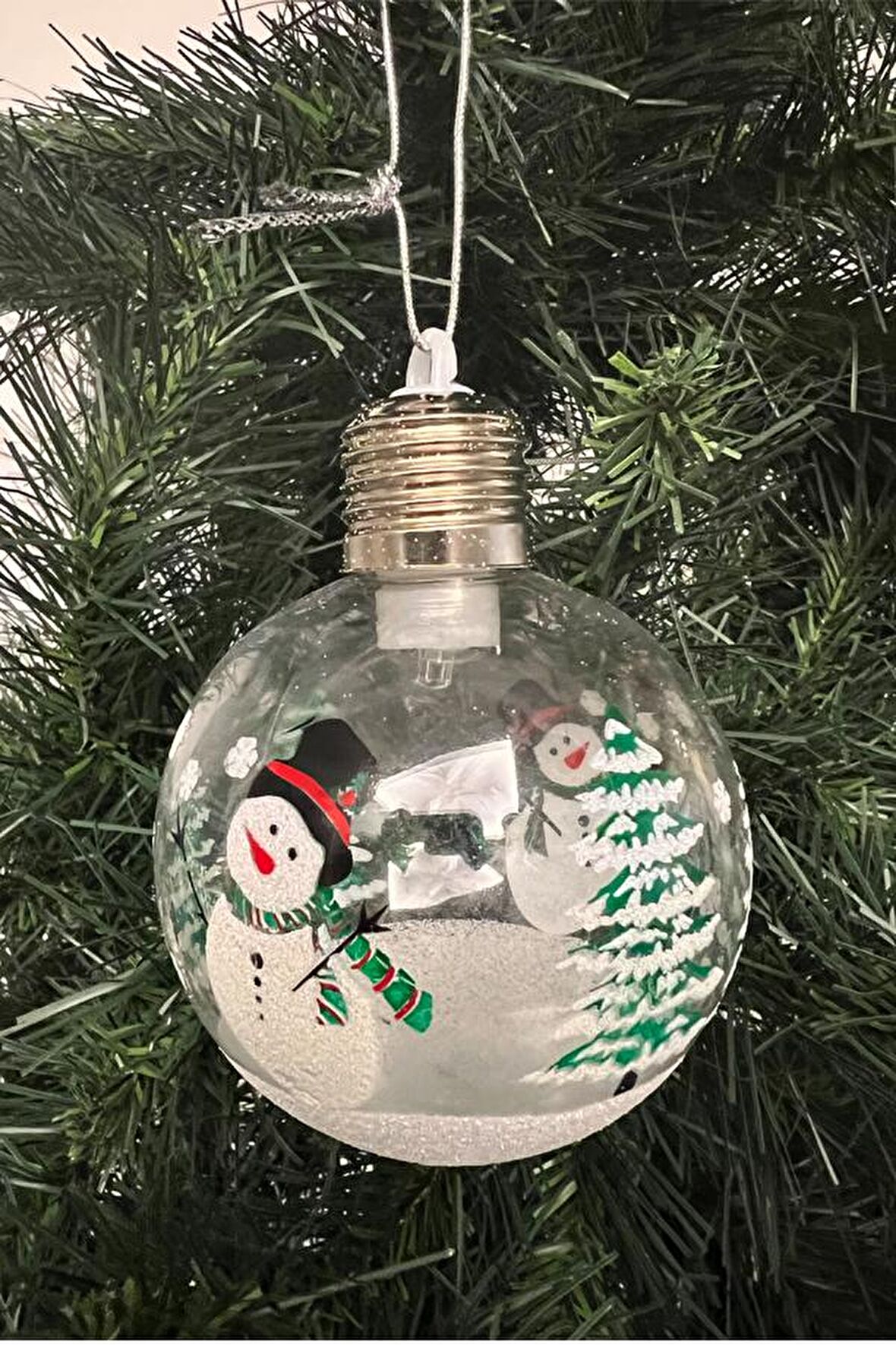 Waldern Yılbaşı Ağaç Noel Desenliı Işıklı Ampul Süs