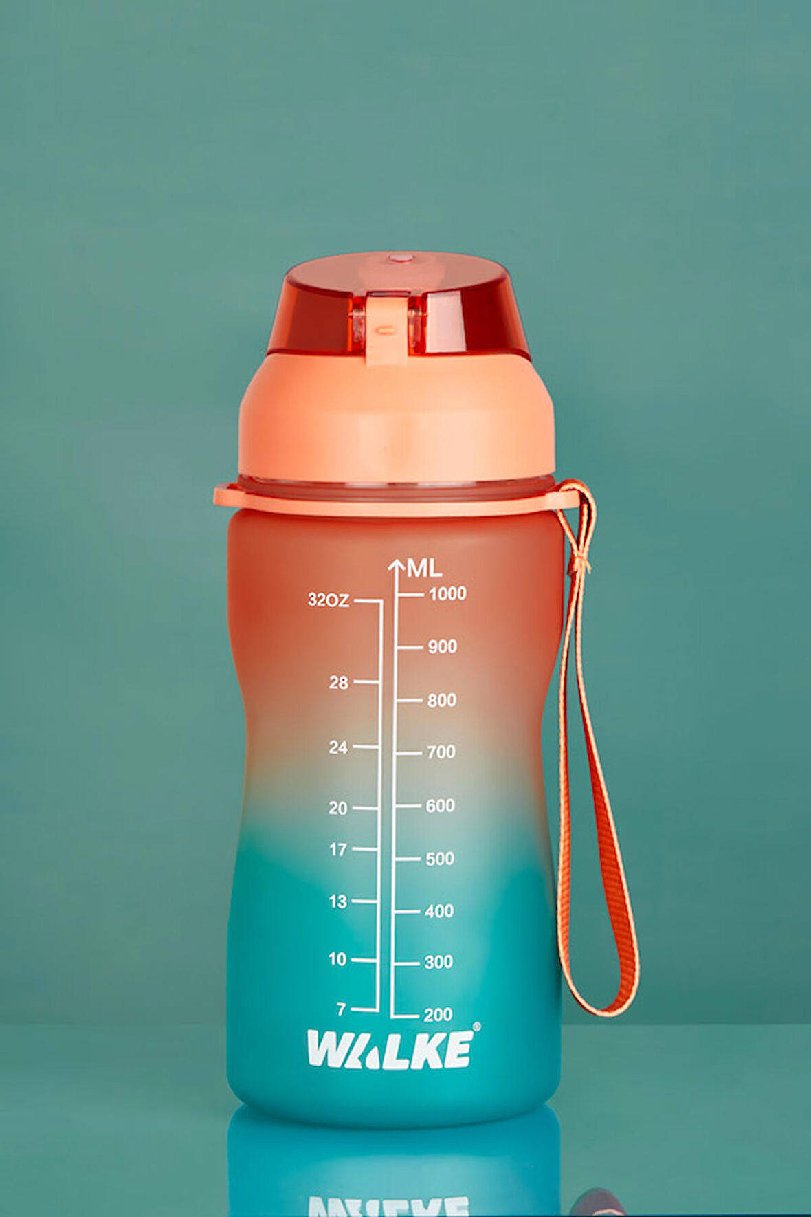 Walke 1.000 ml Motivasyonel Su Matarası Su Turuncu