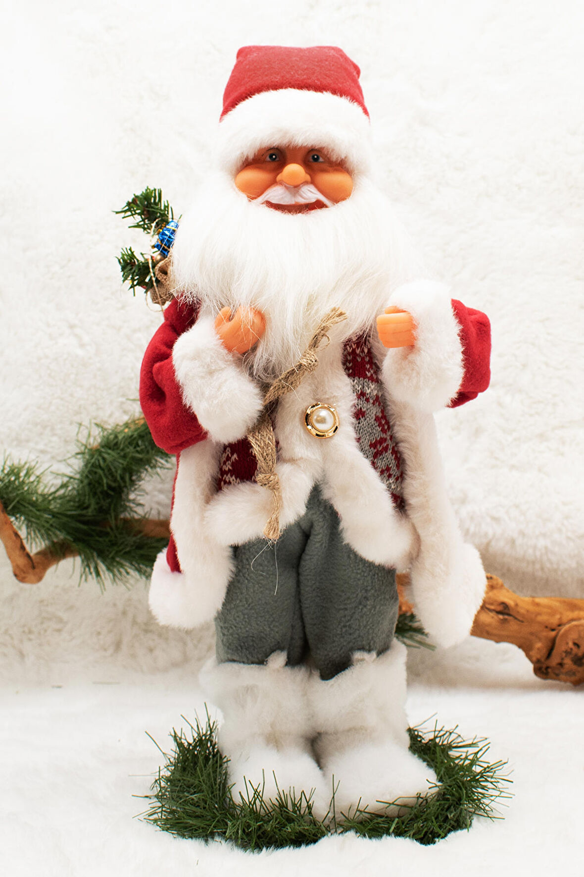 Lüx 60 CM Noel Baba Santa Claus Yılbaşı Süsü