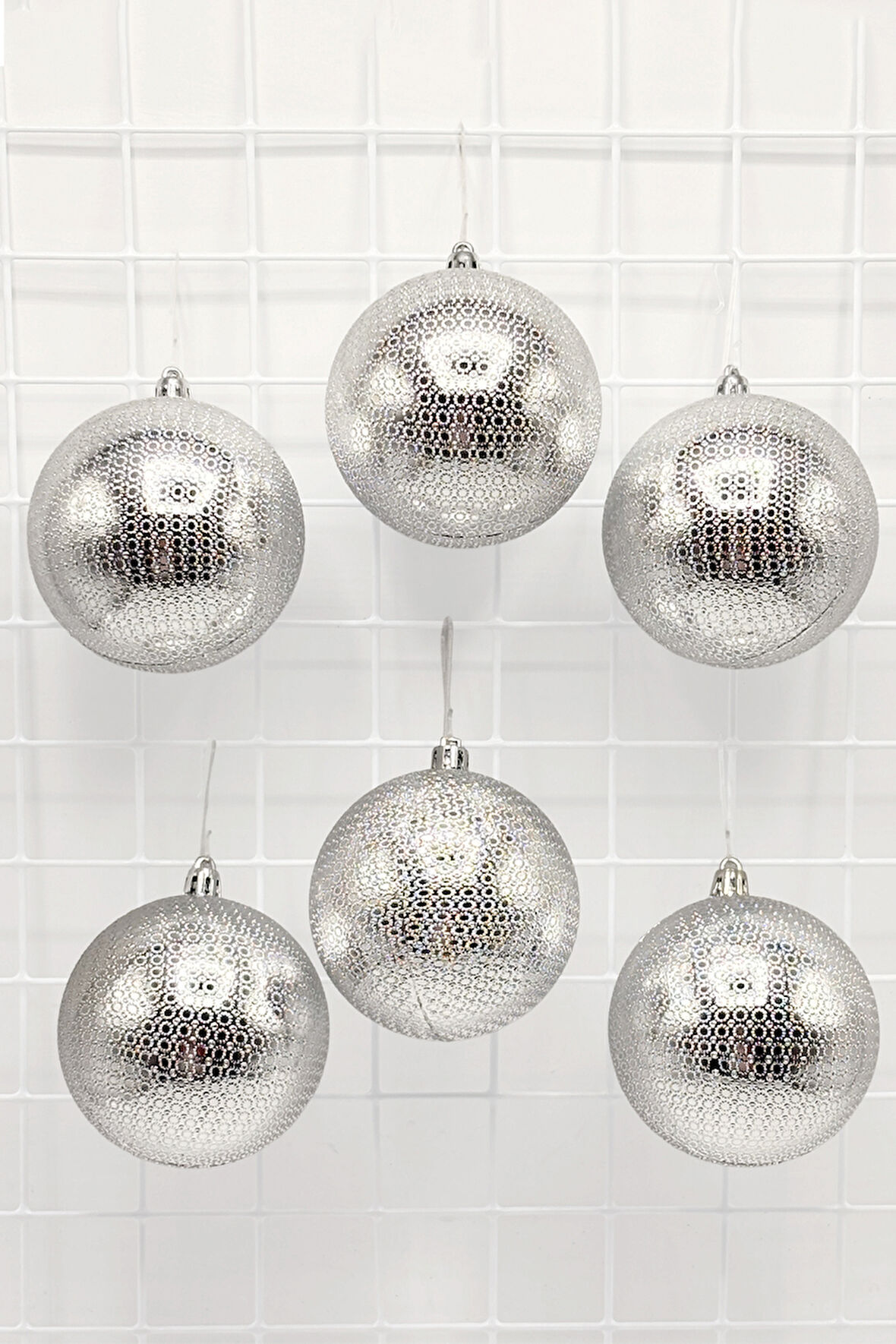 Waldern Yılbaşı Çam Ağacı Süsü Parlak Gümüş 8 Cm Figürlü Parlak 6lı Cici Top