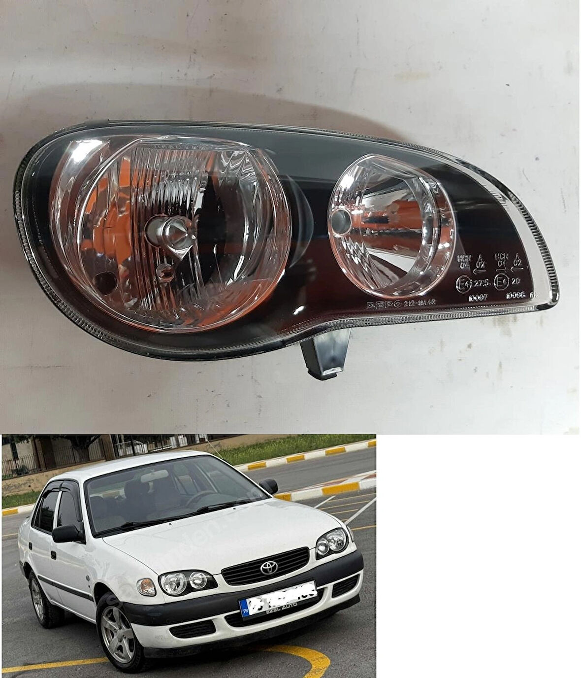 Kaliteli Toyota Corolla Terra(2000-2002) Ön Far SAĞ Yolcu tarafı Kedigöz model Kaliteli Depo Marka-AE112