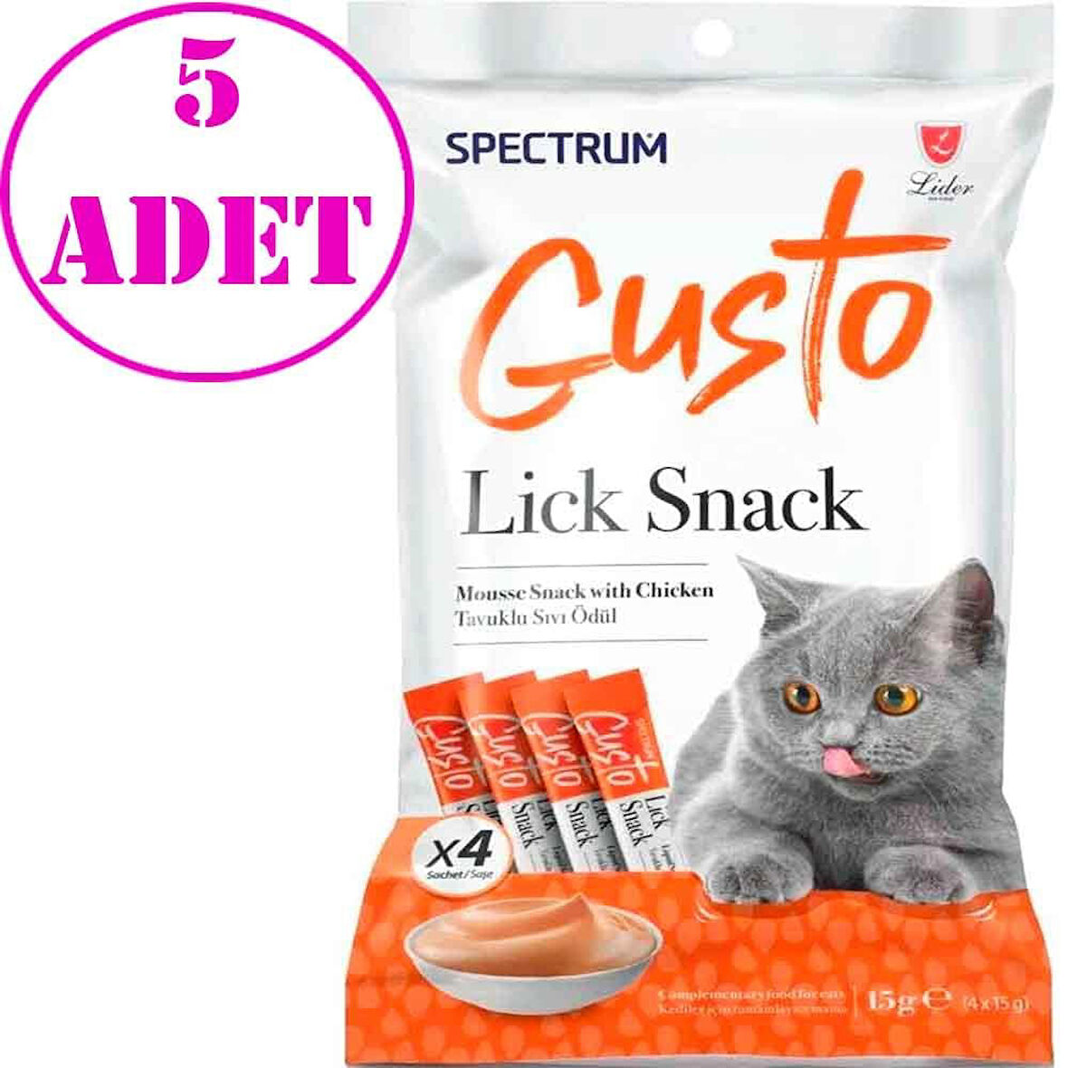 Spectrum Gusto Tavuklu Krema Kedi Ödül Maması 15 gr (4'lü) 5 AD