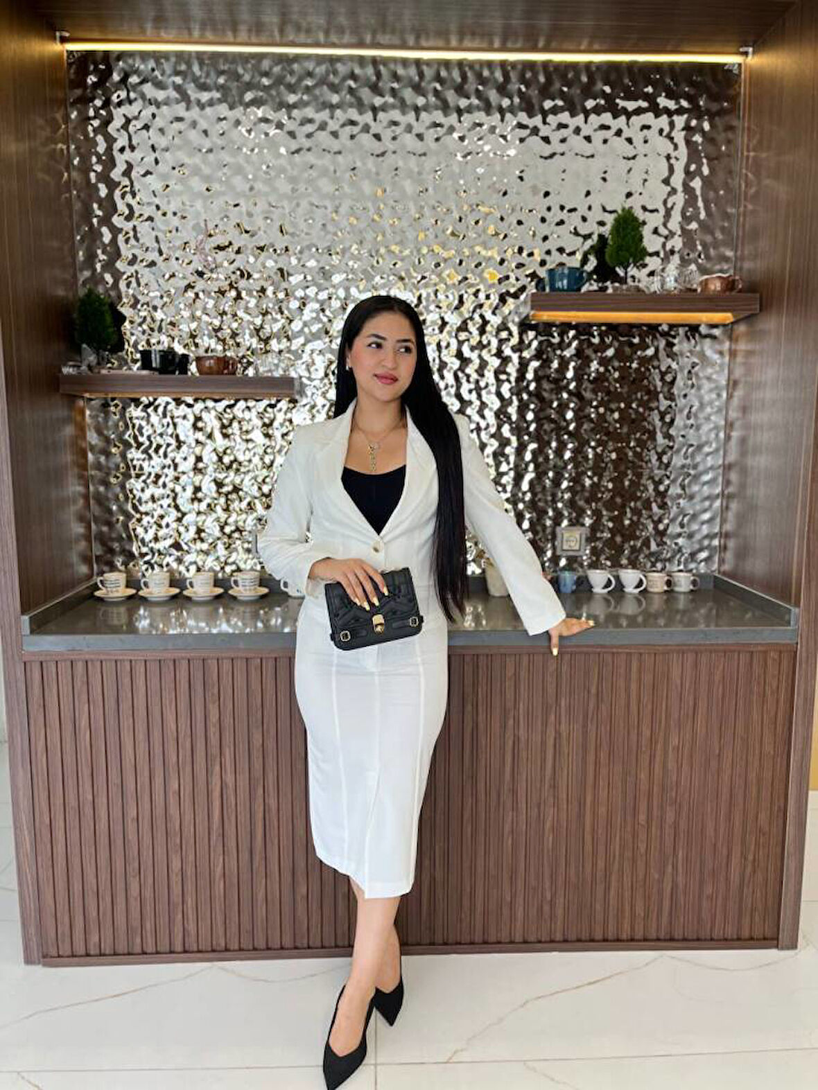 Crop Ceket Cep Detaylı Etek Takım  TKM 08008