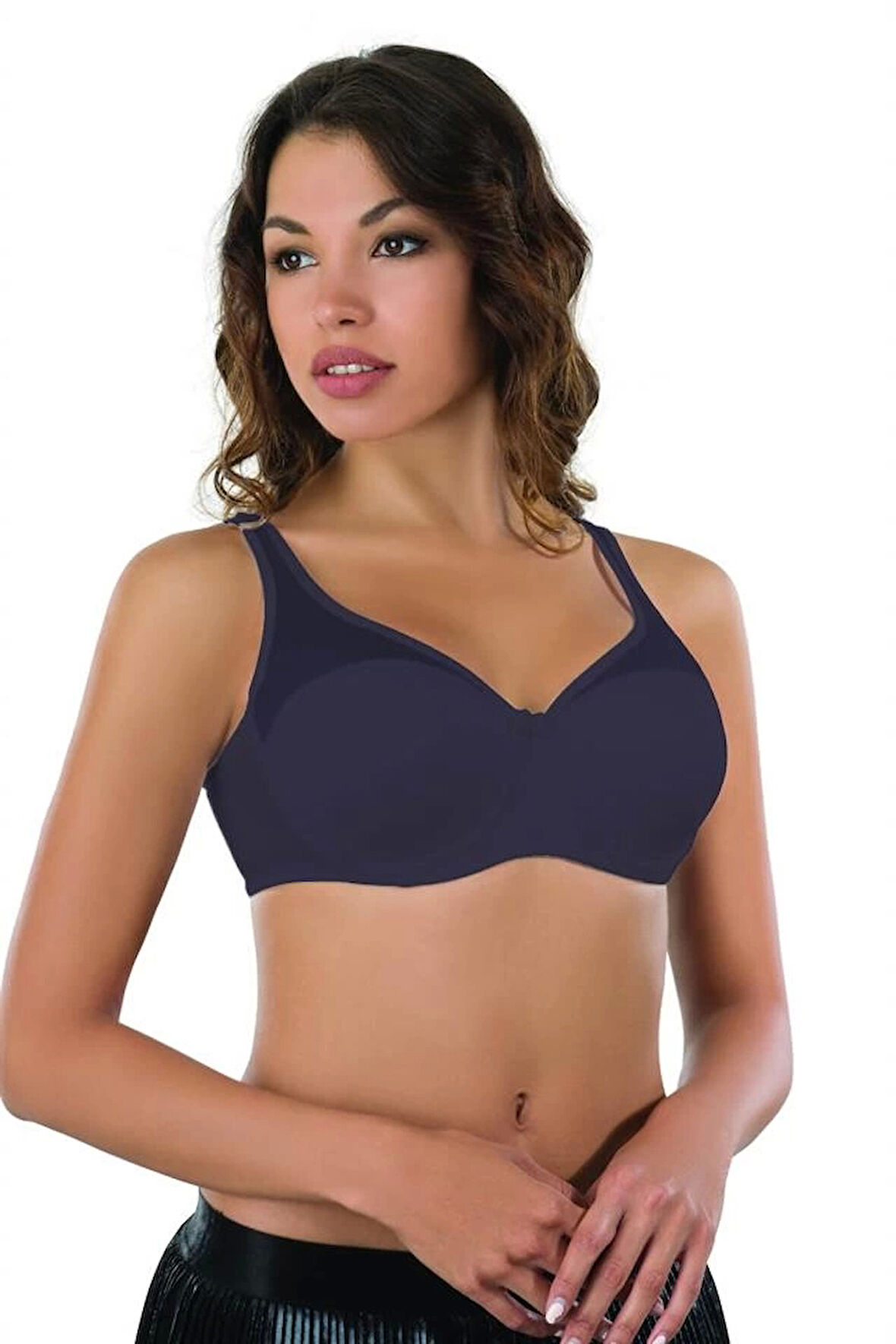 Lacivert  Emay 167 Tül Push Up Toparlayıcı Sütyen