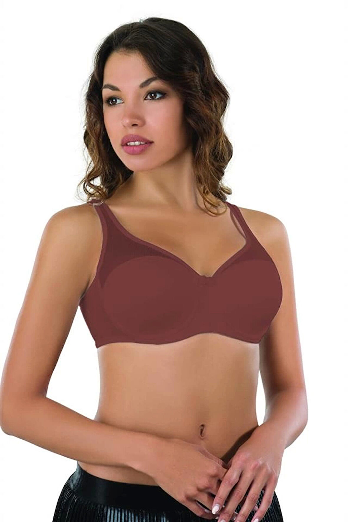 Bordo Emay 167 B Tül Push Up Toparlayıcı Sütyen