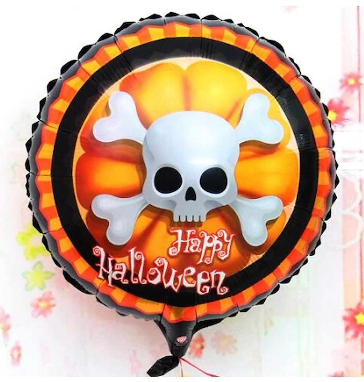 Halloween İskelet Kuru Kafa Folyo Balon 18 inç (4172)