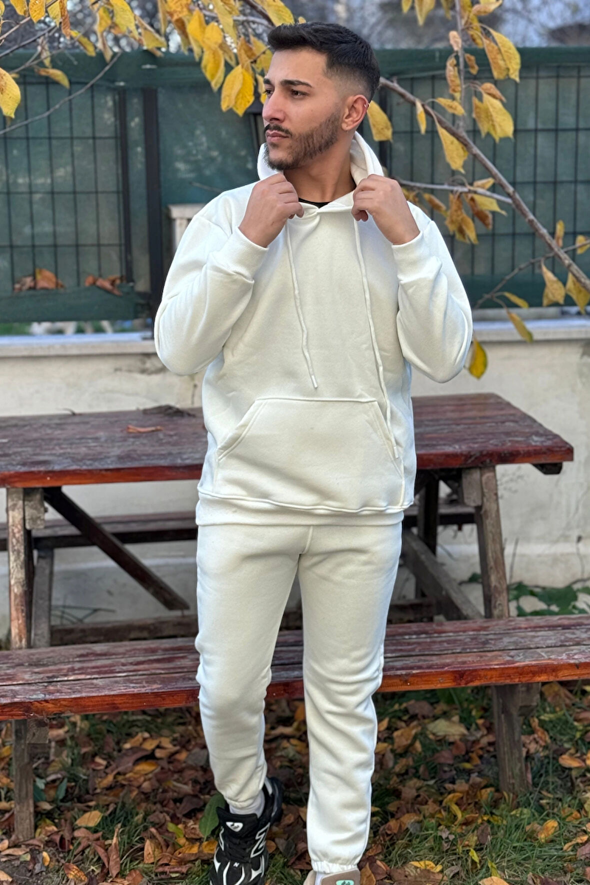 Erkek Oversize Eşofman Takımı 3 İplik Şardonlu