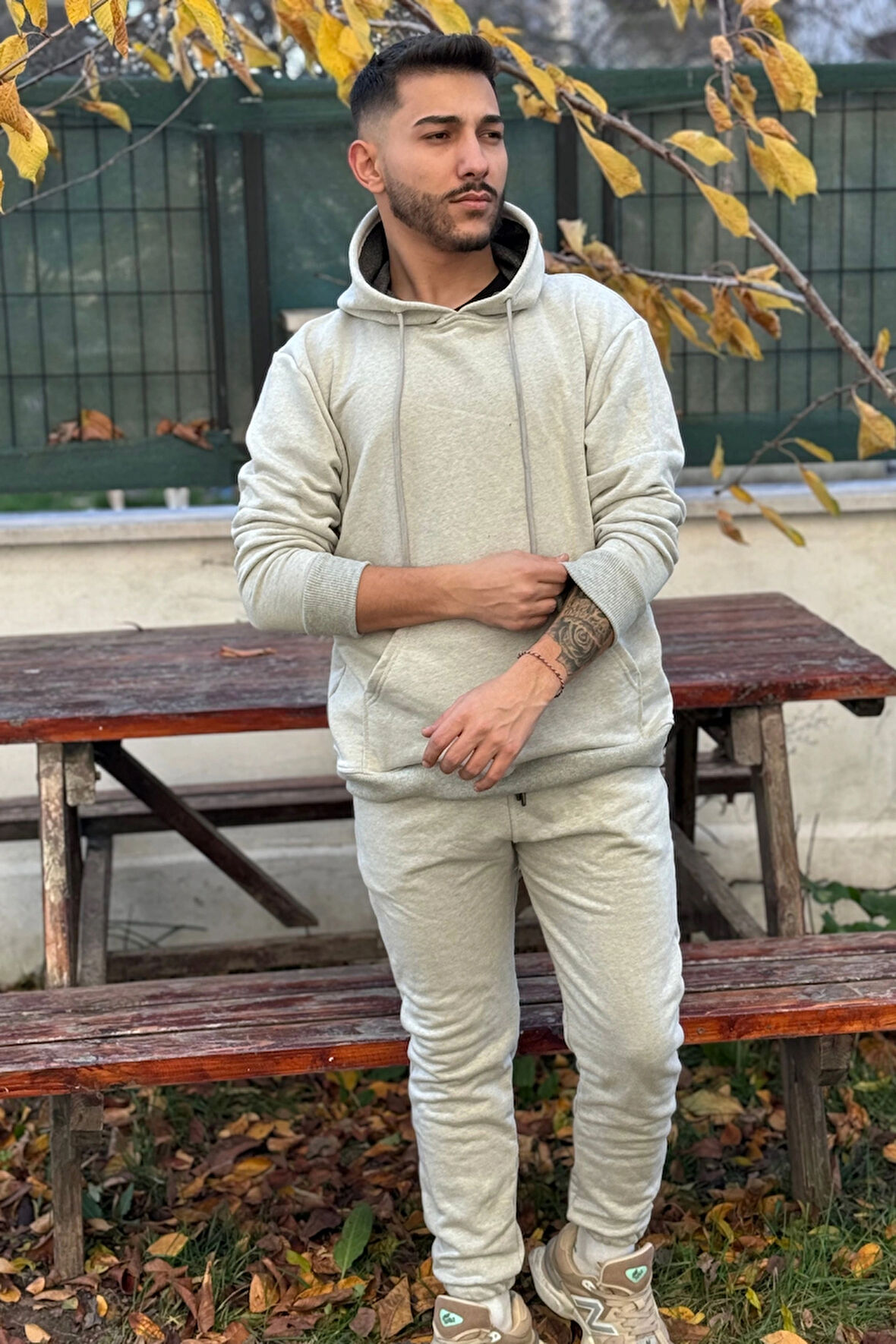 Erkek Oversize Eşofman Takımı 3 İplik Şardonlu