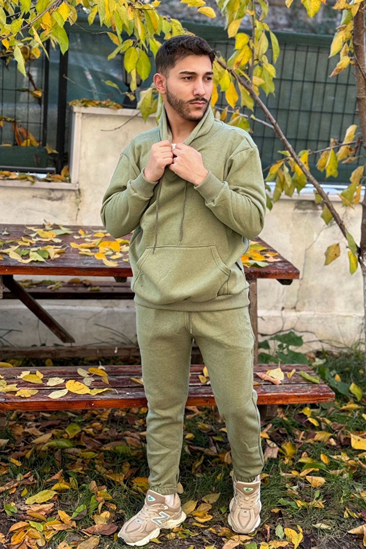 Erkek Oversize Eşofman Takımı 3 İplik Şardonlu