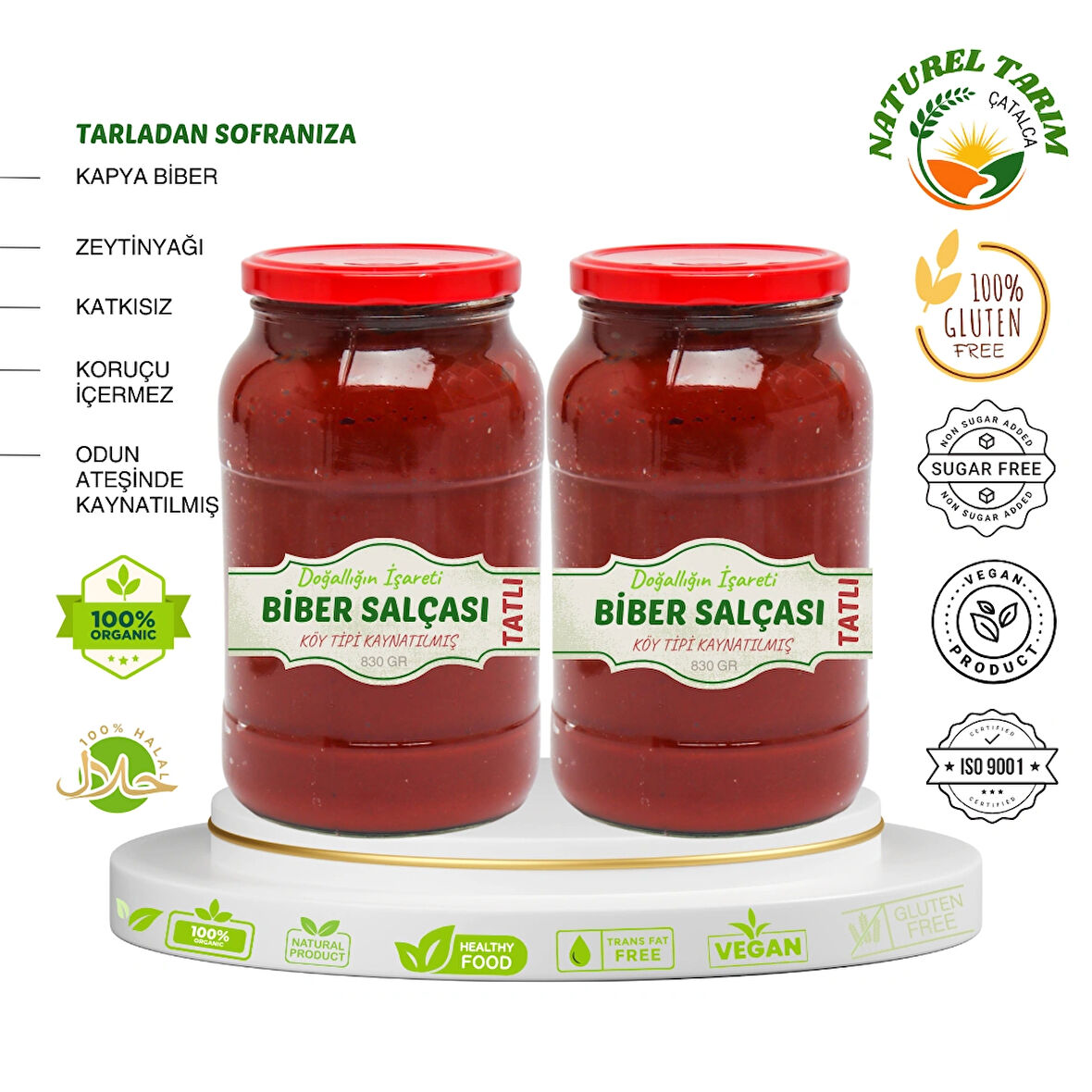 NATUREL BİBER SALÇASI 2 Lİ PAKET 830 gr + 830 gr