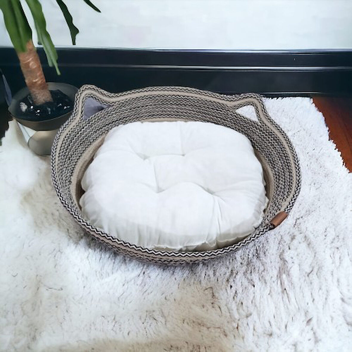 Decohandy 40 Cm Elyaflı Kedi Yatağı TdrTR