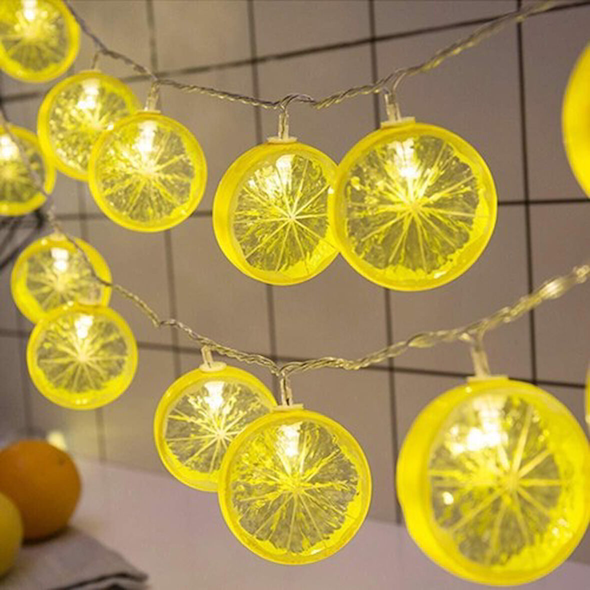 2m 10 Led Pilli 2 Kademeli Limon Led Işık TdrTR