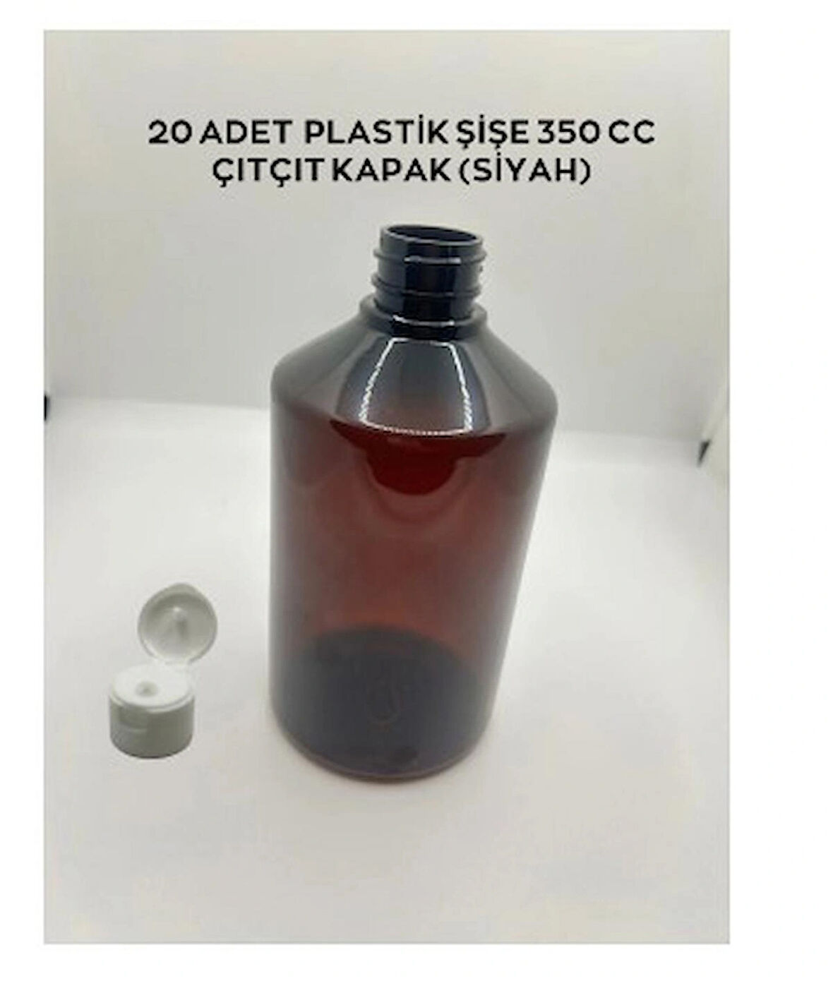 20 ADET PLASTİK ŞİŞ / 350 CC ÇITÇIT KAPAKLI ( SİYAH)
