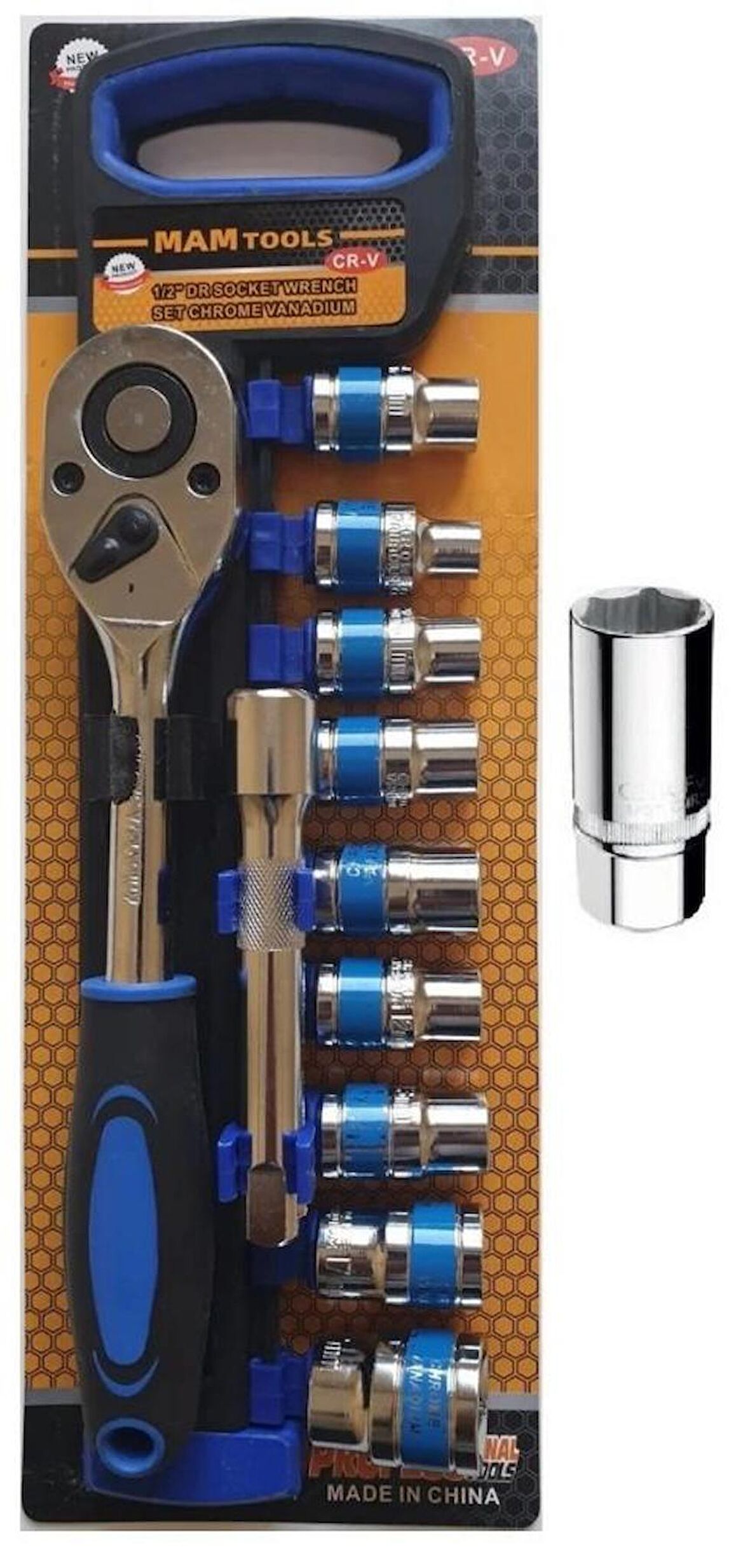 Mam Tools Socket Set 1/2'' Krom Lokma Seti 11 Parça