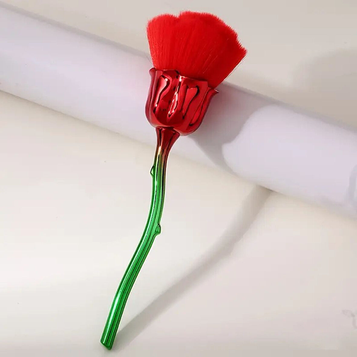 Dekoratif Tırnak Toz Fırçası Gül Kırmızı