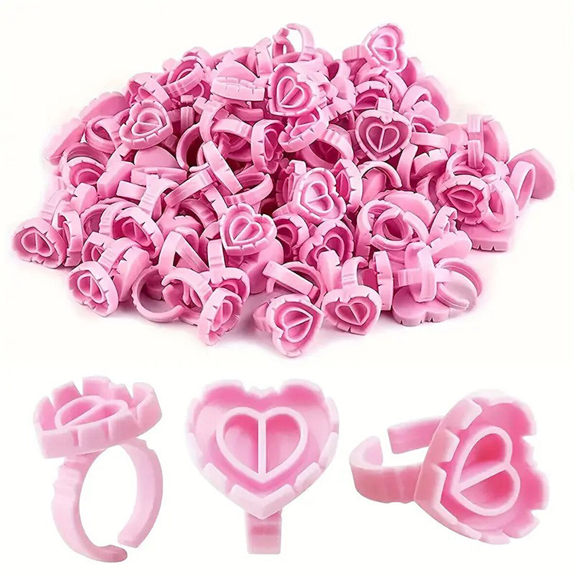 İpek Kirpik Volume Yapıştırıcı Yüzüğü Nail Art Yüzük 100lü