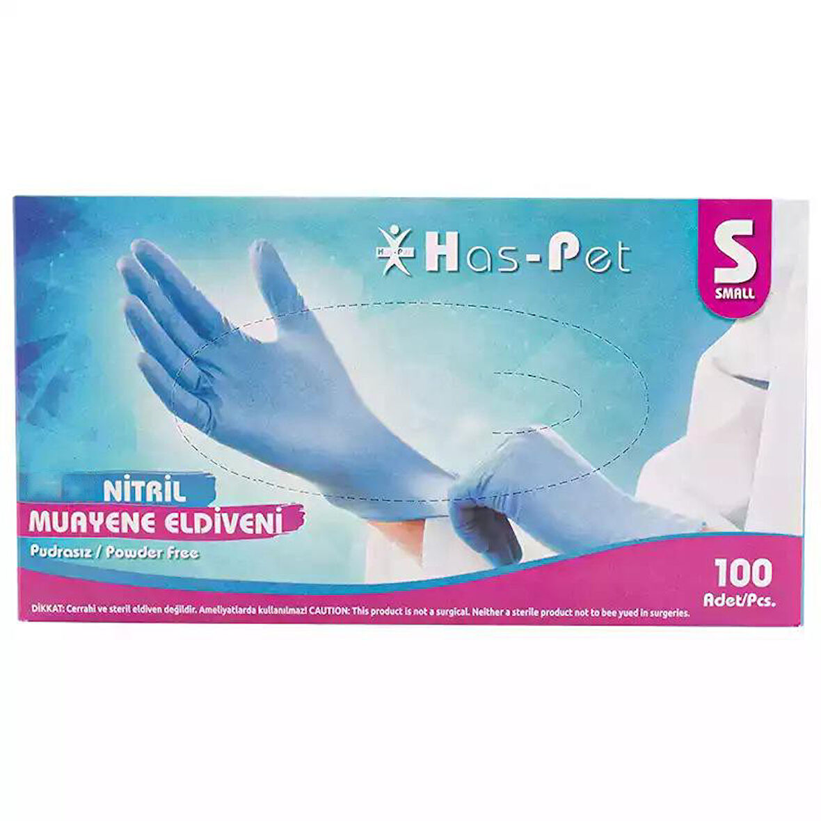 Pudrasız Lila Nitril Eldiven Small HasPet 100lü