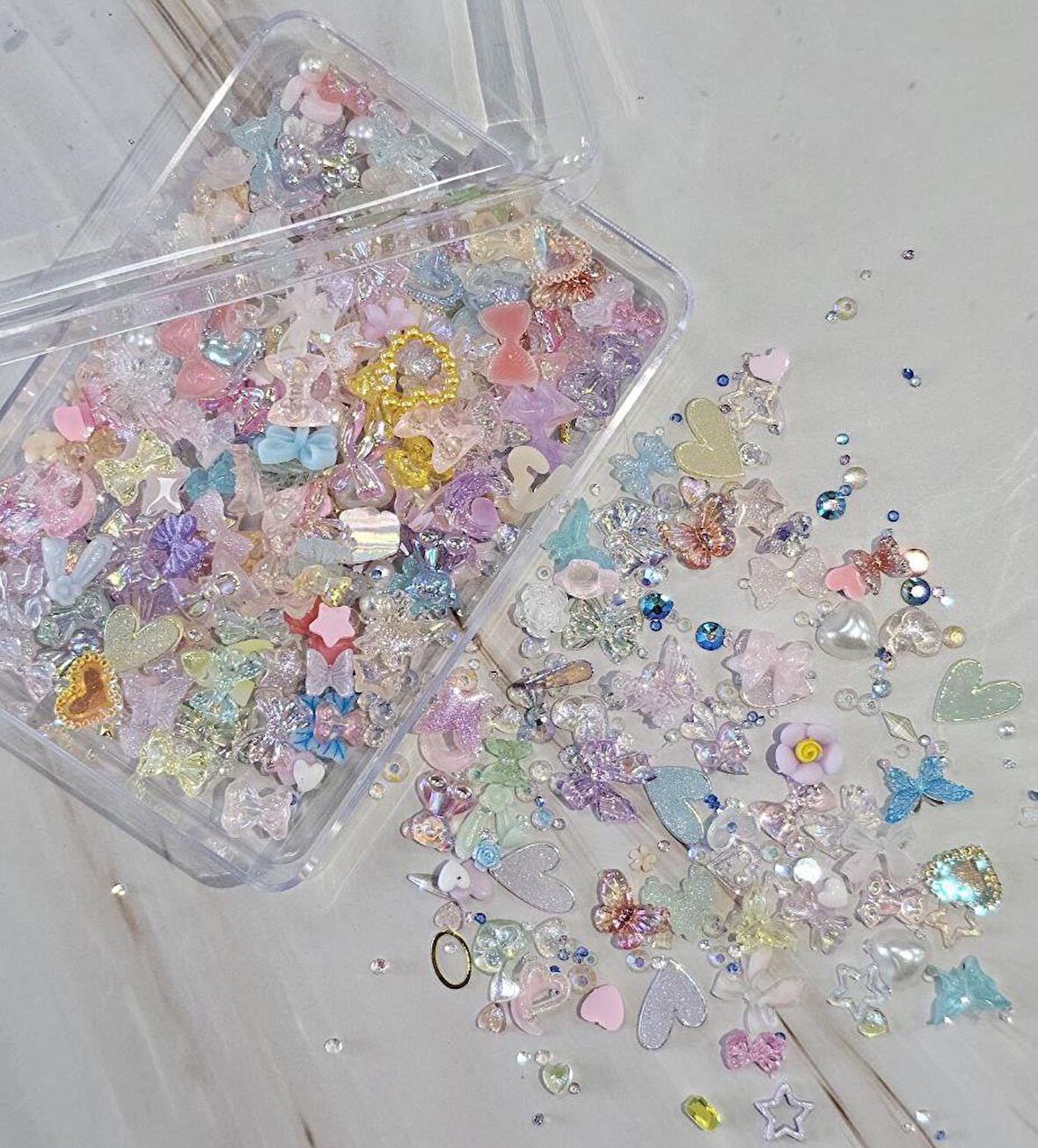 Tırnak Süsleme Charm Nail Art Charm Taşları Kelebek Dizayn Mix 3D Tırnak Süsleri 043