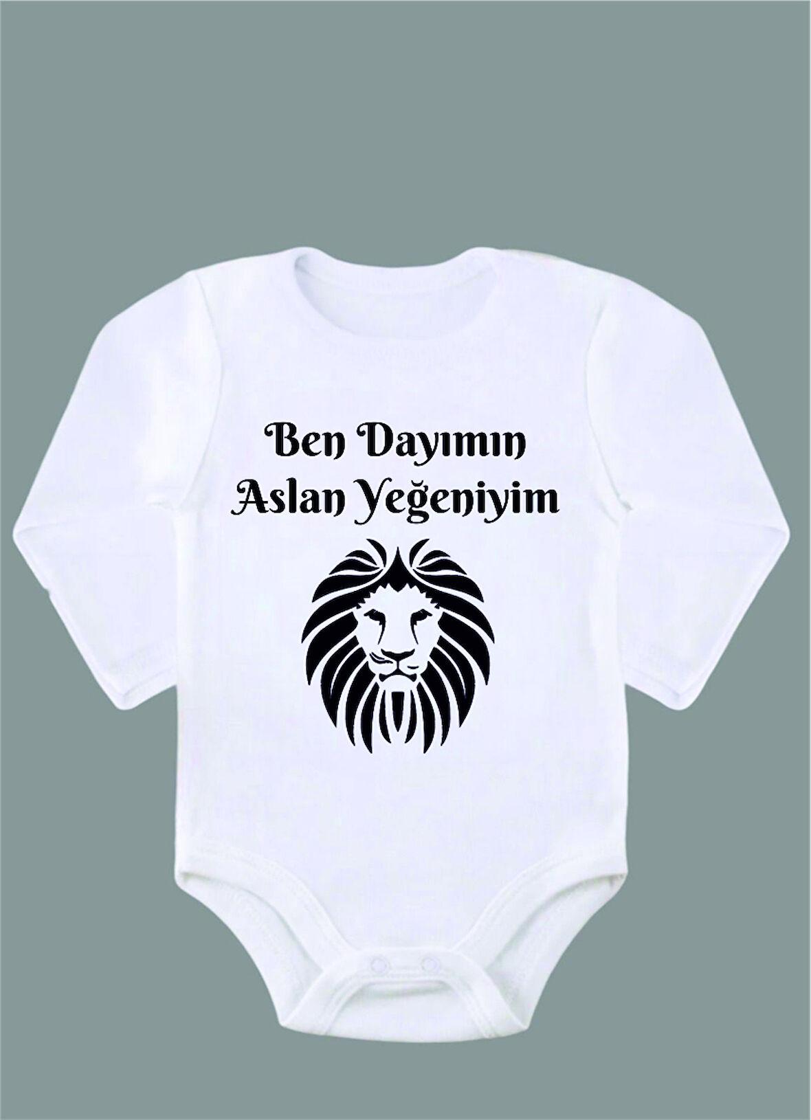 Uzun Kollu %100 Organik Pamuk Baskılı Bebek Body Çıtçıtlı Zıbın ZBN051