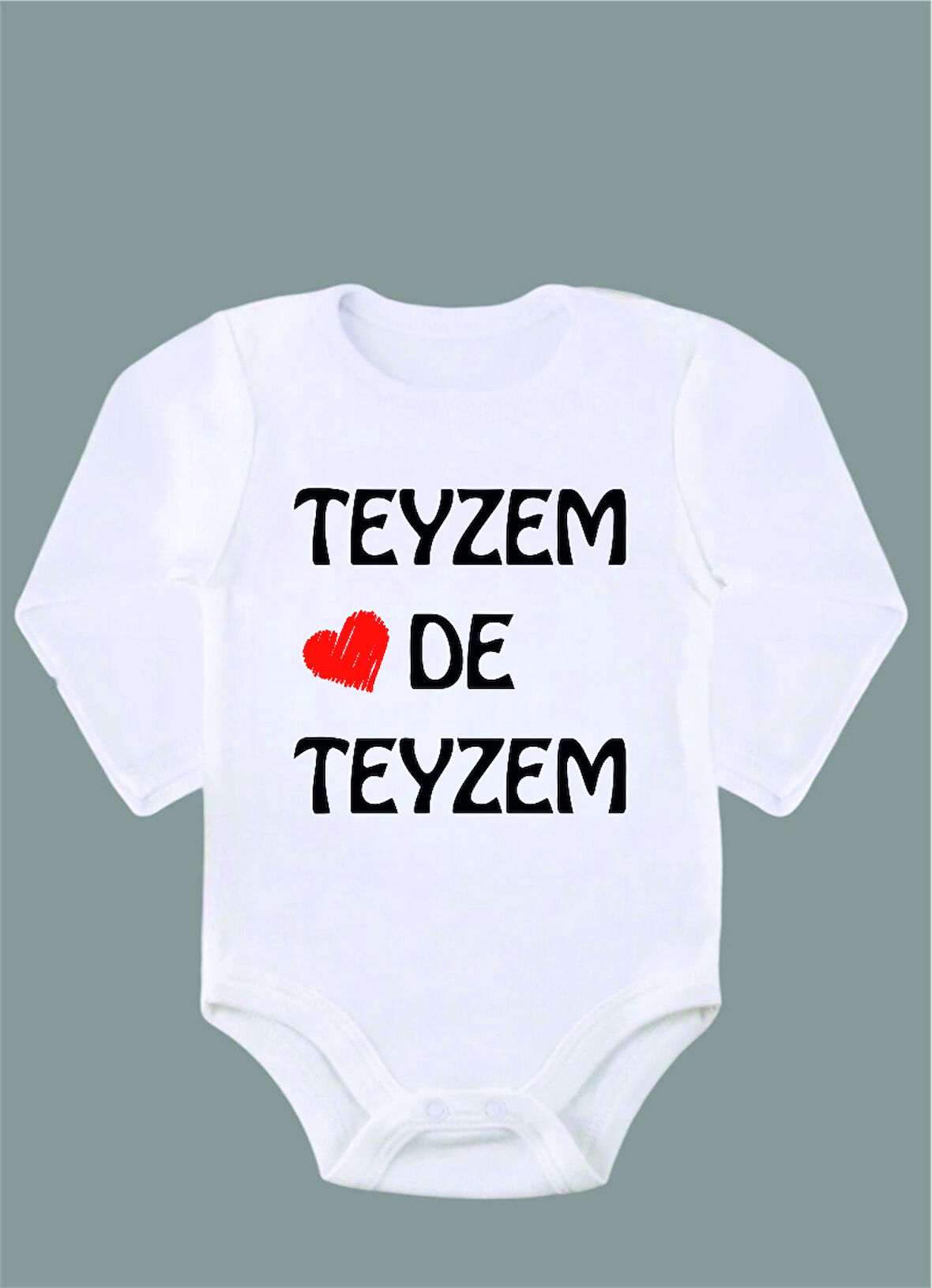 Uzun Kollu %100 Organik Pamuk Baskılı Bebek Body Zıbın ZBN163
