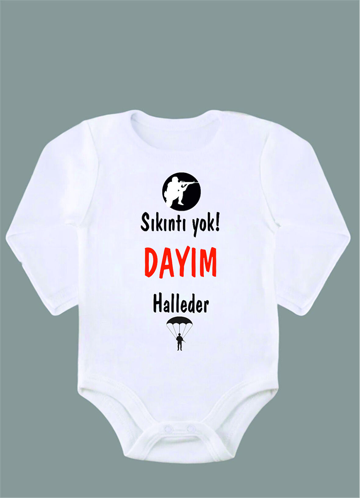 Uzun Kollu %100 Organik Pamuk Baskılı Bebek Body Zıbın ZBN154