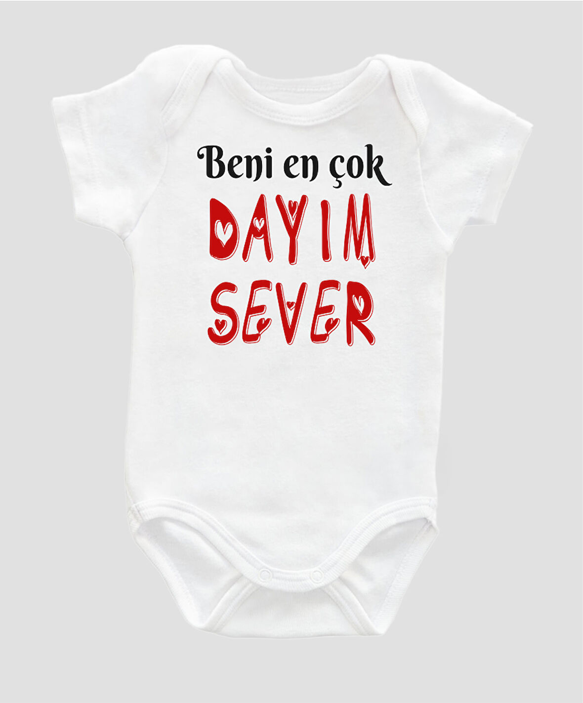 Organik %100 Pamuk Beni En Çok Dayım Sever Baskılı Bebek Body ZBN068