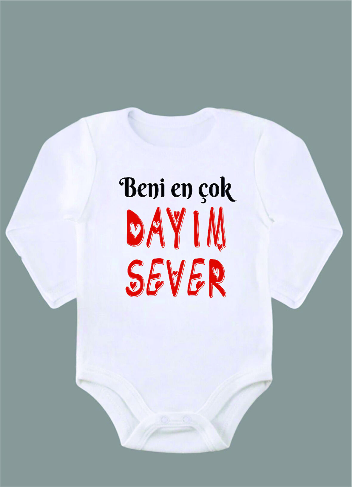 Uzun Kollu %100 Organik Pamuk Baskılı Bebek Body Çıtçıtlı Zıbın ZBN055