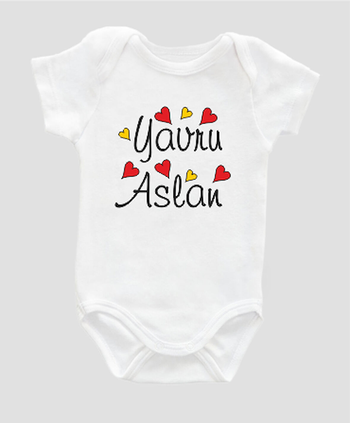 Organik %100 Pamuk Yavru Aslan G Baskılı Bebek Body Badi Çıtçıtlı Zıbın ZBN036