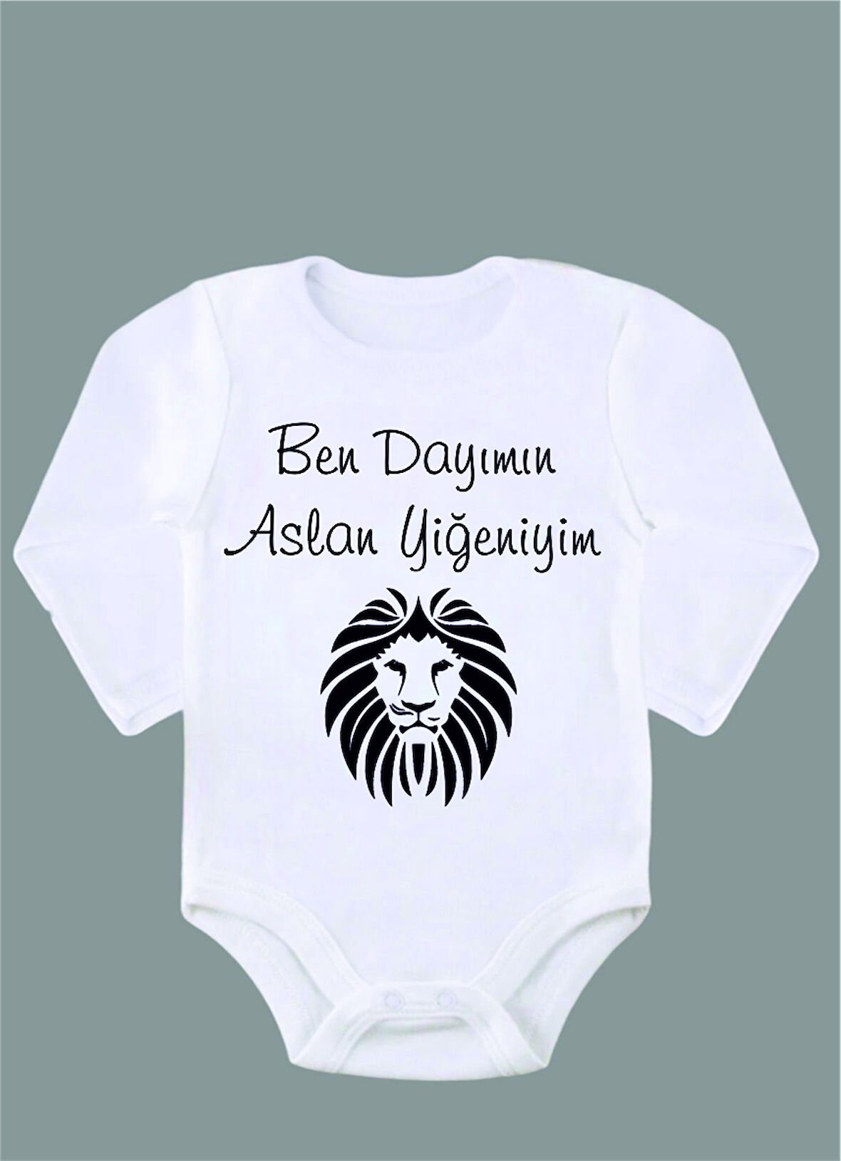 Uzun Kollu %100 Organik Pamuk Baskılı Bebek Body Çıtçıtlı Zıbın ZBN052
