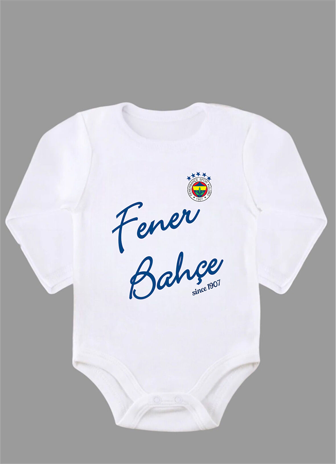 Uzun Kollu Organik %100 Pamuk Fener Since 1907 Baskılı Bebek Body ZBN250