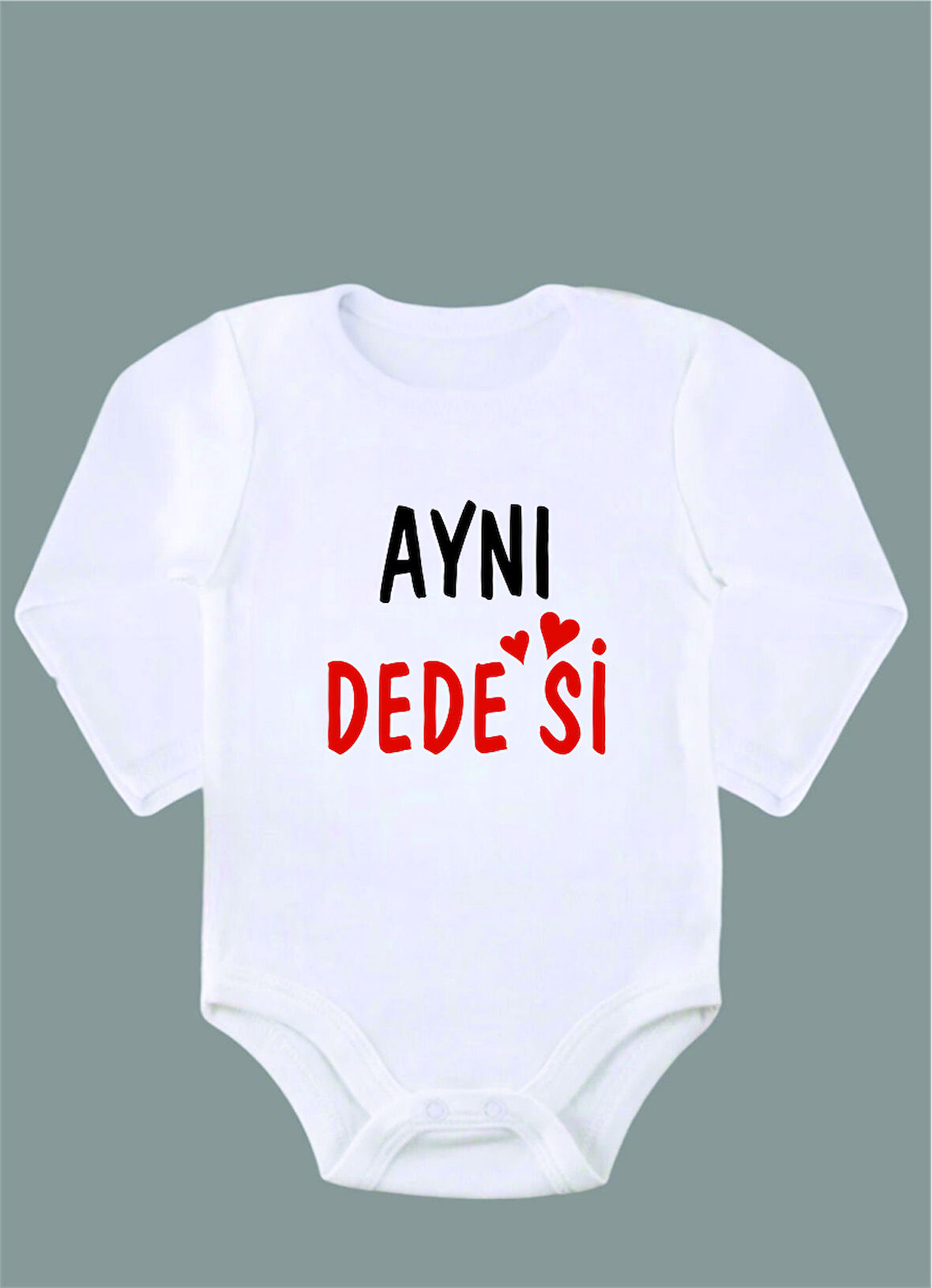 Uzun Kollu %100 Organik Pamuk Baskılı Bebek Body Çıtçıtlı Zıbın ZBN032