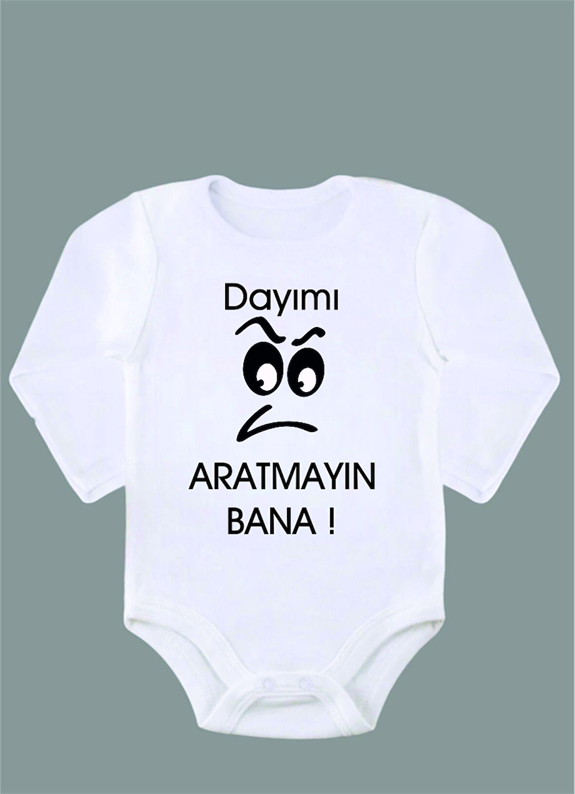 Uzun Kollu %100 Organik Pamuk Baskılı Bebek Body Çıtçıtlı Zıbın ZBN080