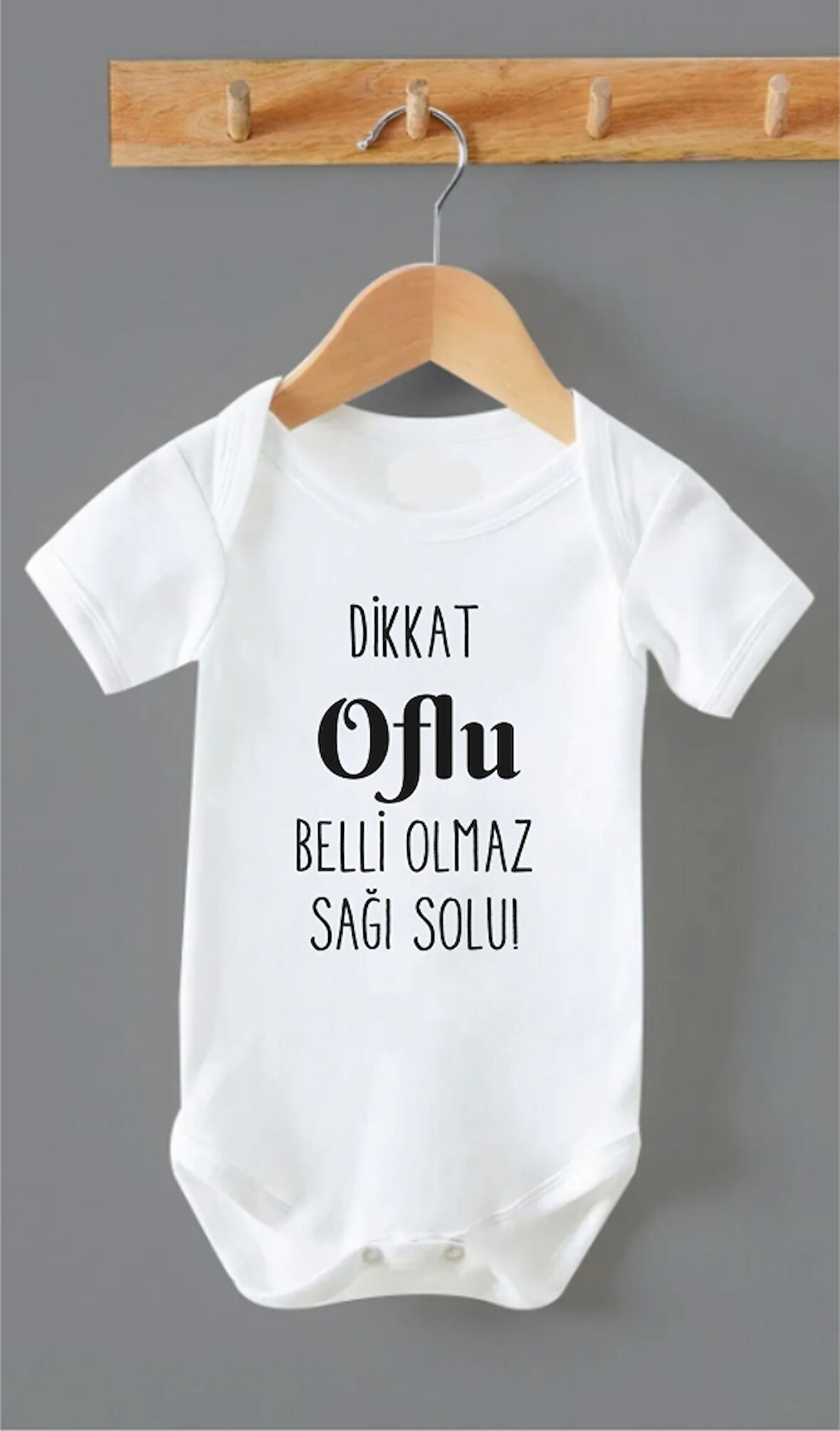 Organik %100 Pamuk Dikkat Oflu Baskılı Bebek Body Badi Çıtçıtlı Zıbın ZBN132